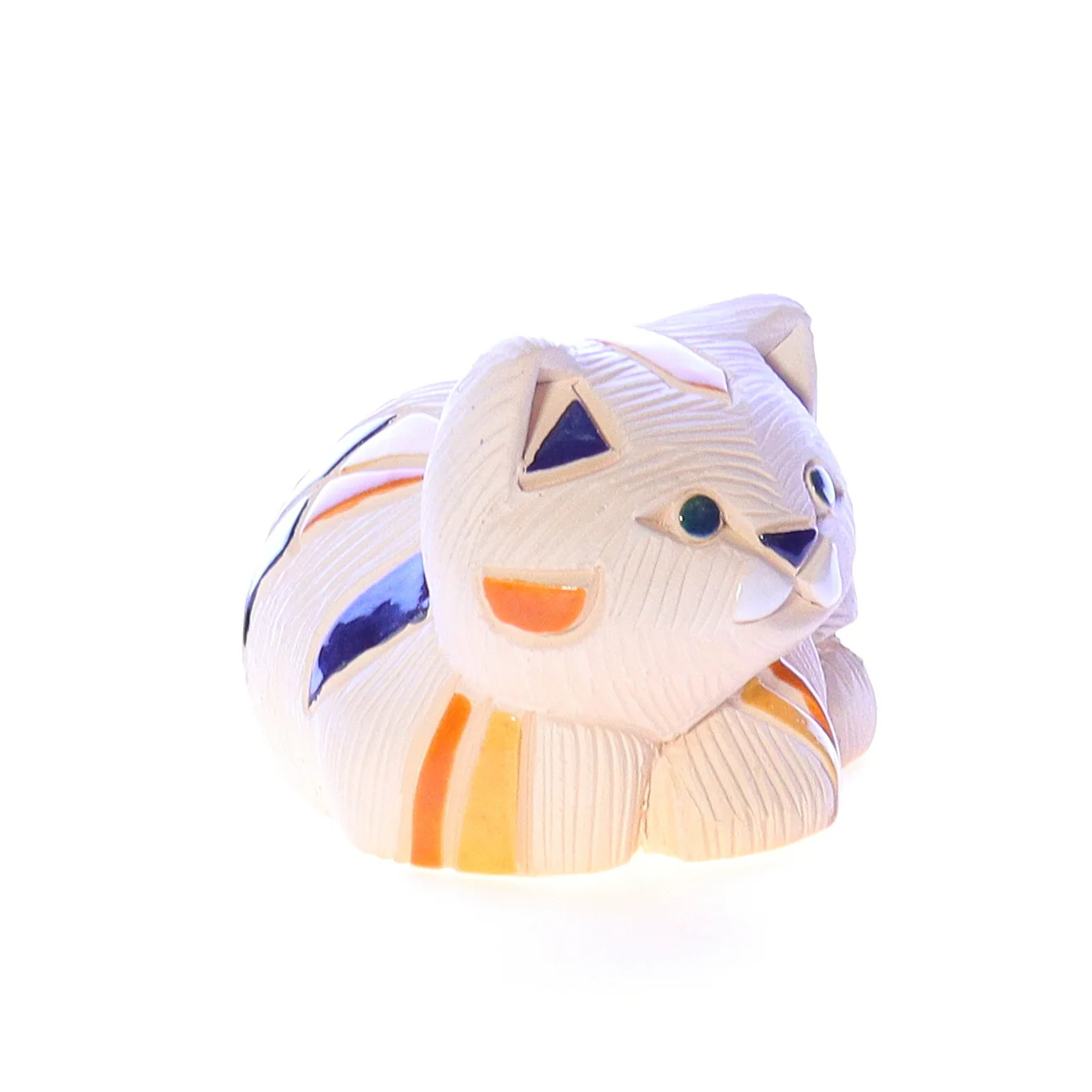 Artesania Rinconada Vintage Ceramic Cat Signed Figurine Calico Kitten 1970 2.5" - Image 8