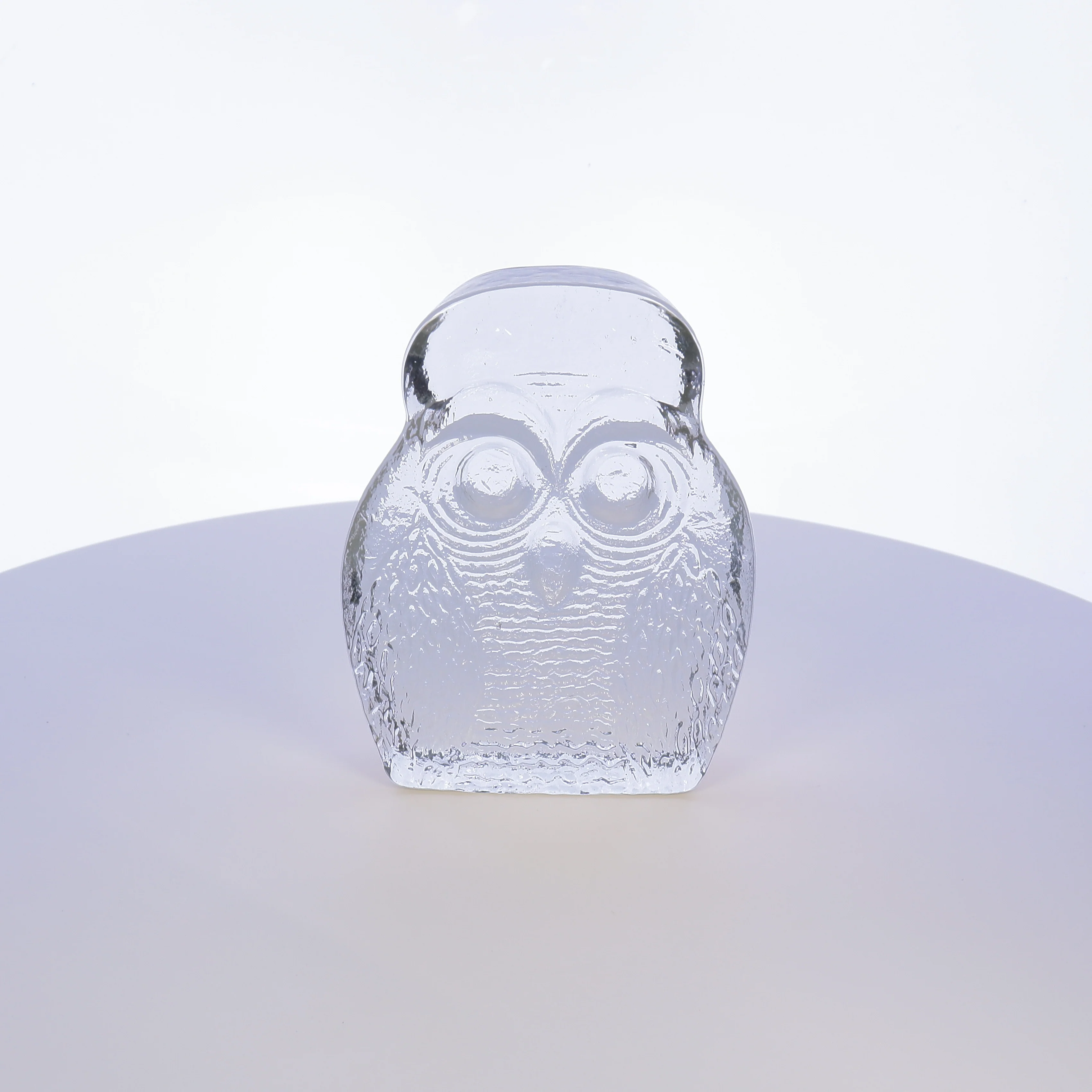 Blenko Glass 7" Owl Bookend (Translucent Clear)