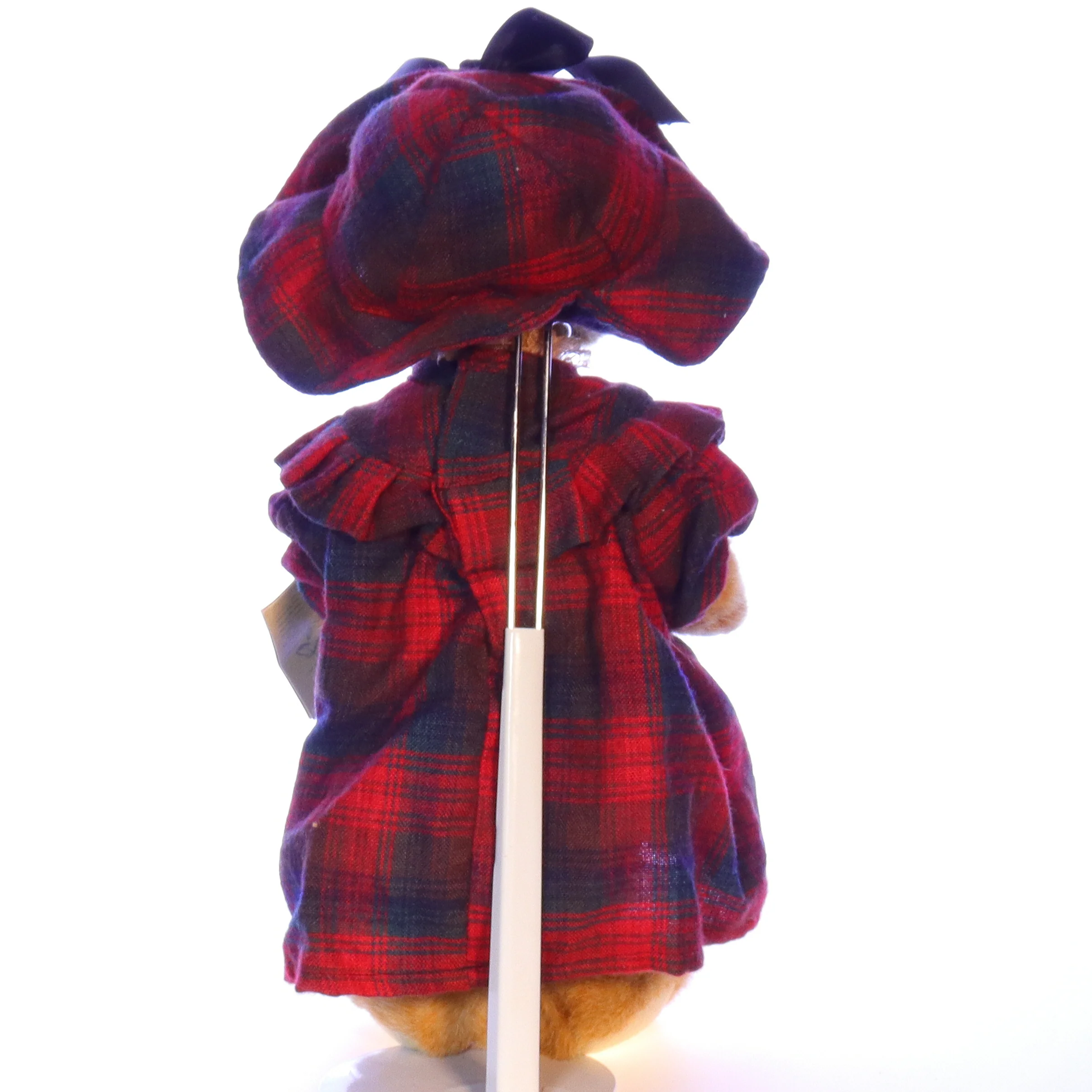 Boyds Bears Collection Plush with Tags Plaid Hat Eldora 1985 14" - Image 5