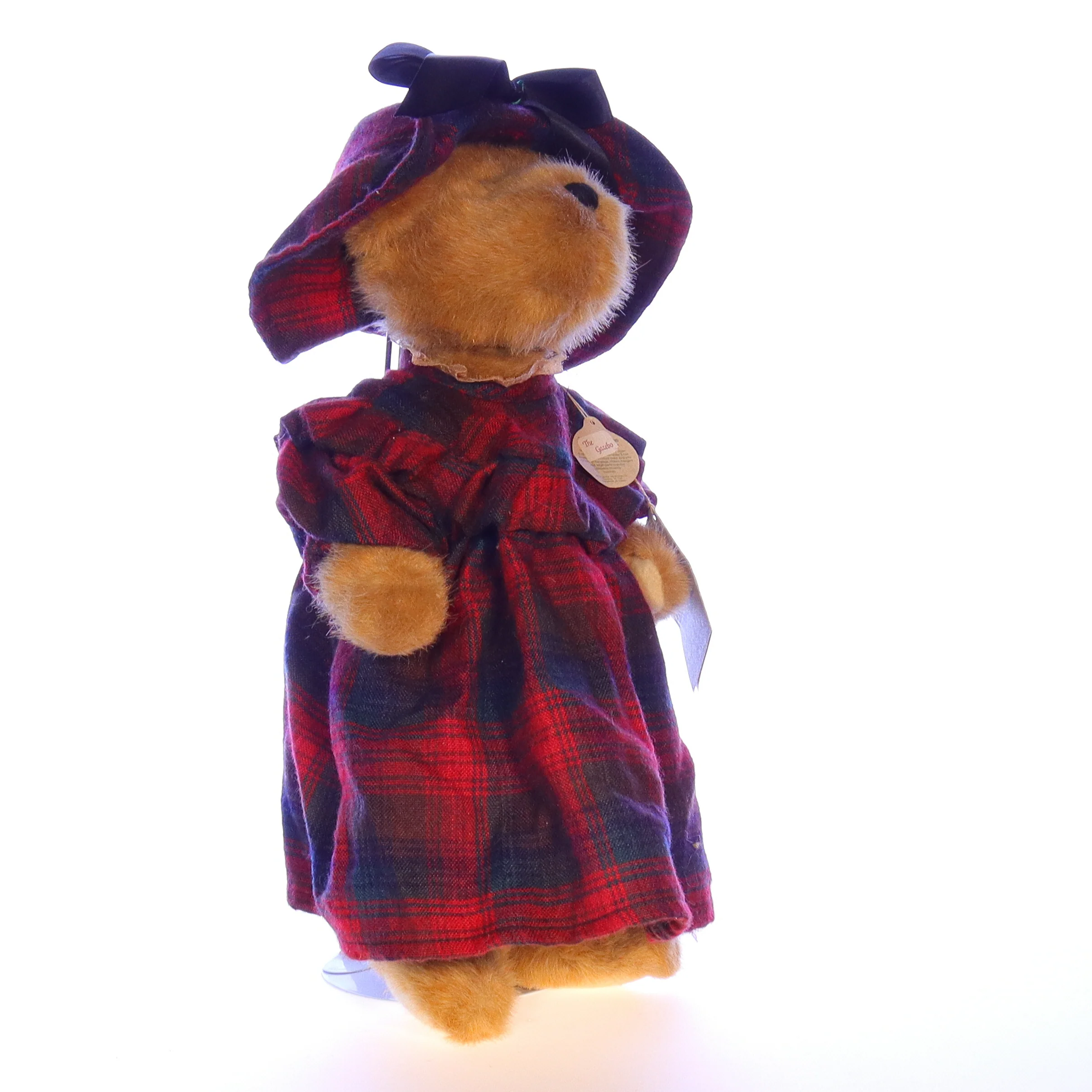 Boyds Bears Collection Plush with Tags Plaid Hat Eldora 1985 14" - Image 8