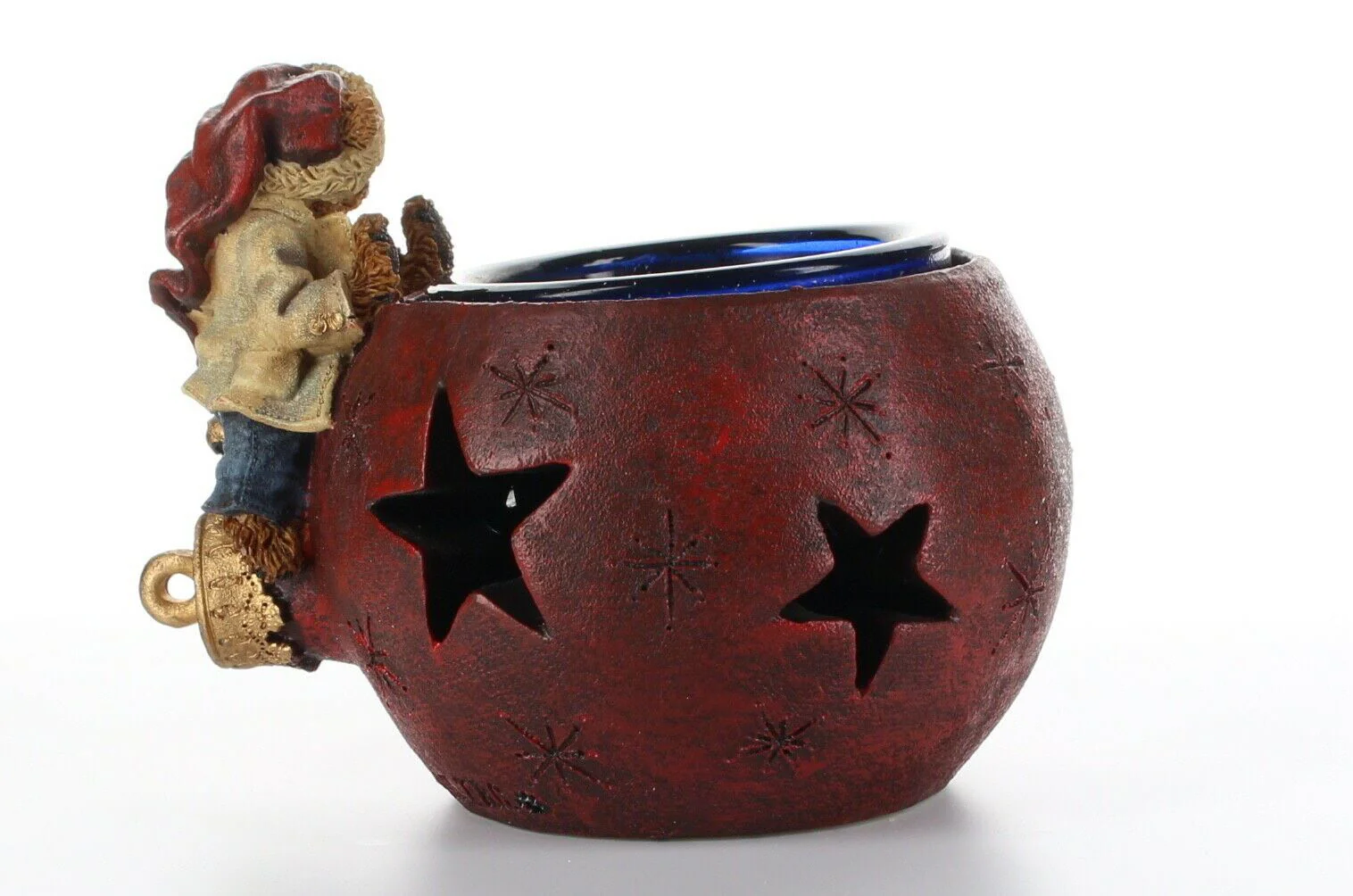 Boyds Bears Bearstone Figurine Christmas Candleholder Edmund Elf Holiday Glow - Image 5