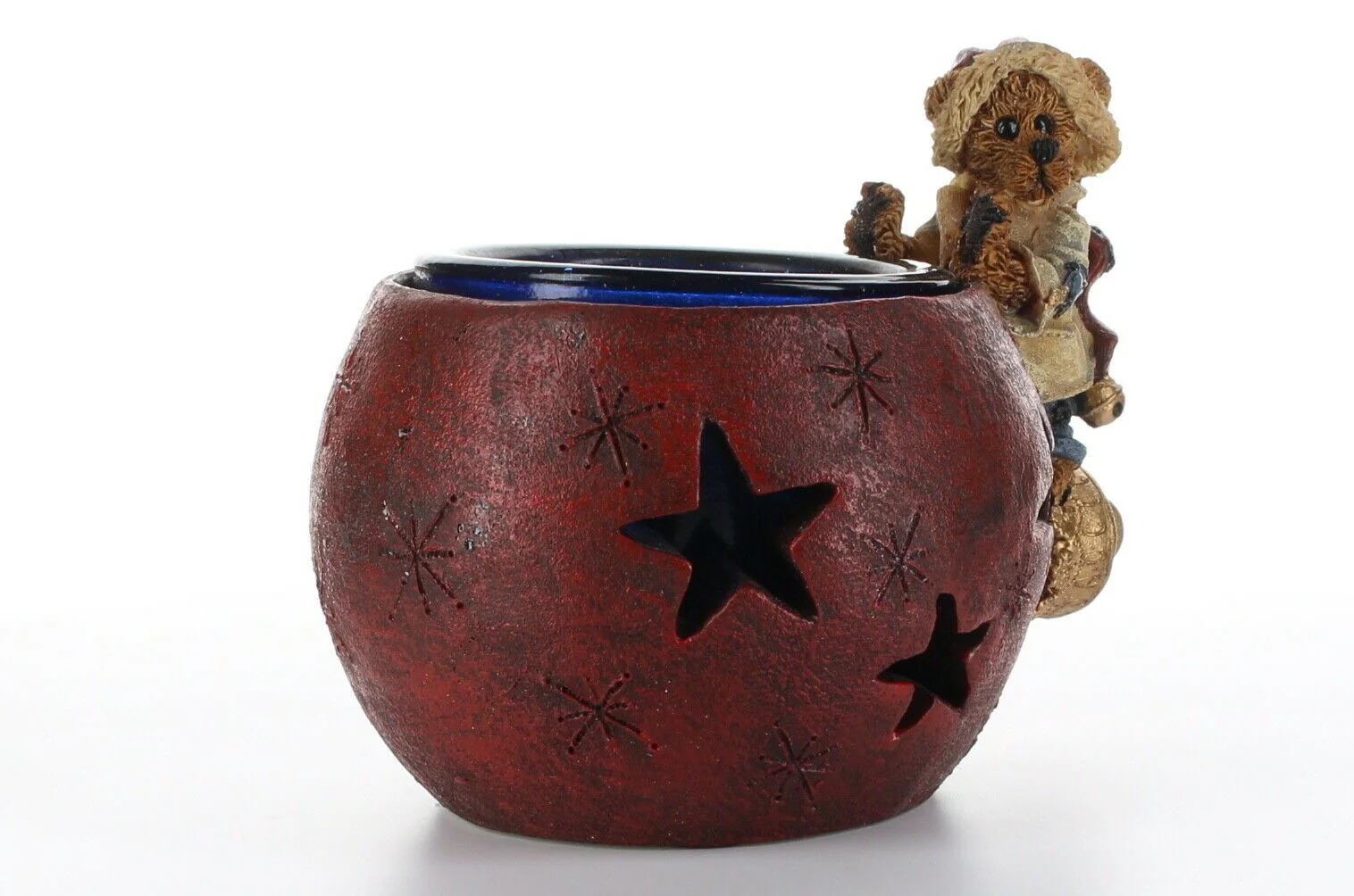 Boyds Bears Bearstone Figurine Christmas Candleholder Edmund Elf Holiday Glow - Image 8