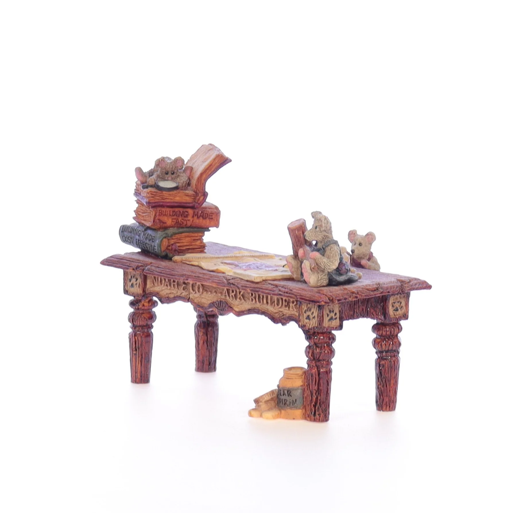 The Bearstone Collection Vintage 1998 Resin Figurine Noah's Genius at Work Table - Image 2