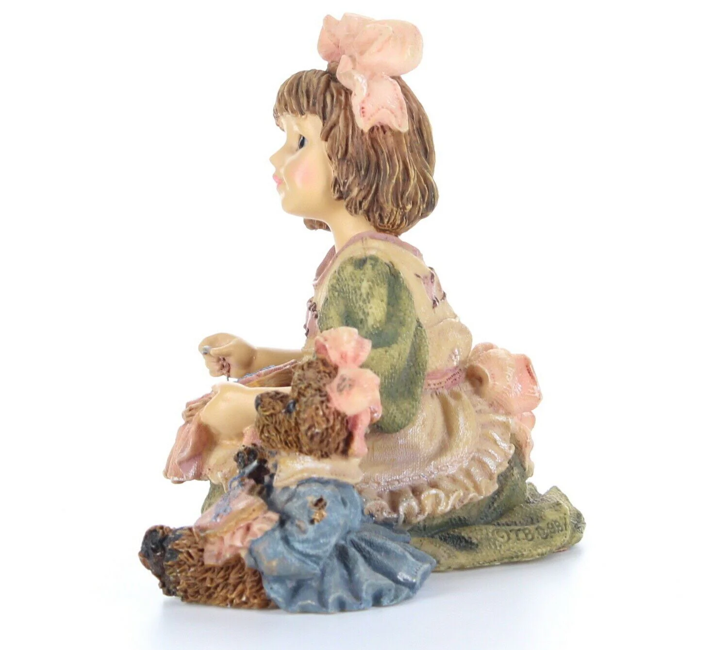 Boyds Bears Dollstone Figurine Alyssia w/ Caroline A Stitch in Time #3539 No Box - Image 3