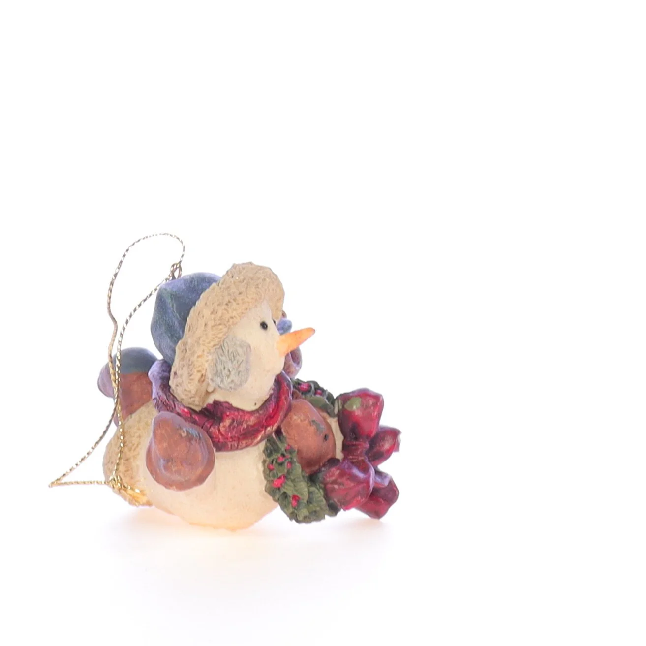 The Folkstone Collection Vintage 1996 Resin Figurine Chilly with Wreath 2564 - Image 7