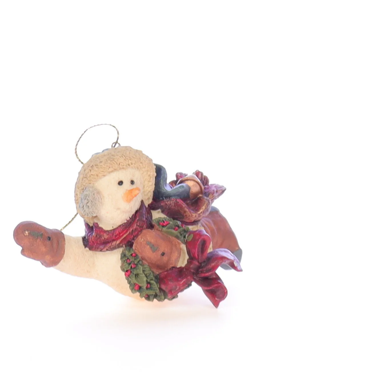 The Folkstone Collection Vintage 1996 Resin Figurine Chilly with Wreath 2564 - Image 8