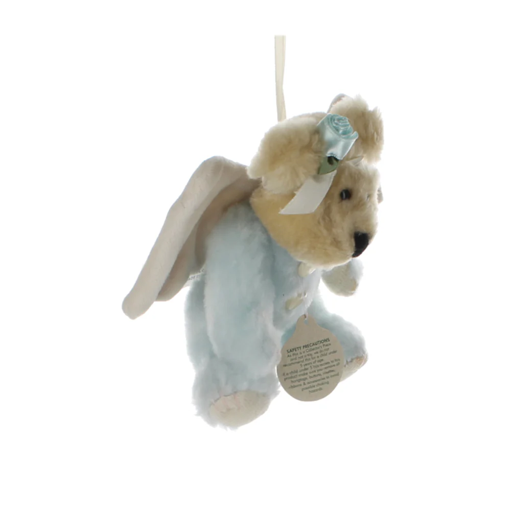 Boyds Bears & Friends Vintage  Plush Bear brown winged bear blue PJ blue hairbow - Image 8