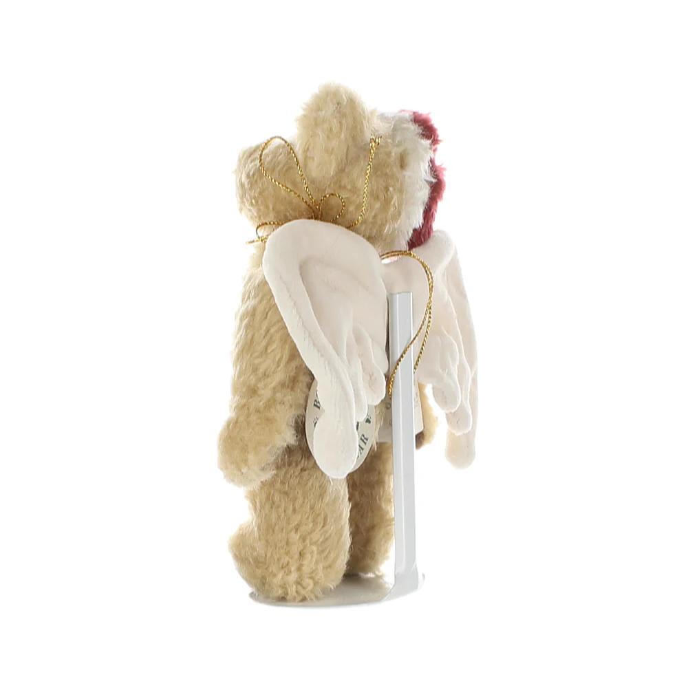 Boyds Bears & Friends Vintage  Plush Bear tan winged bear Santa hat ornament - Image 3