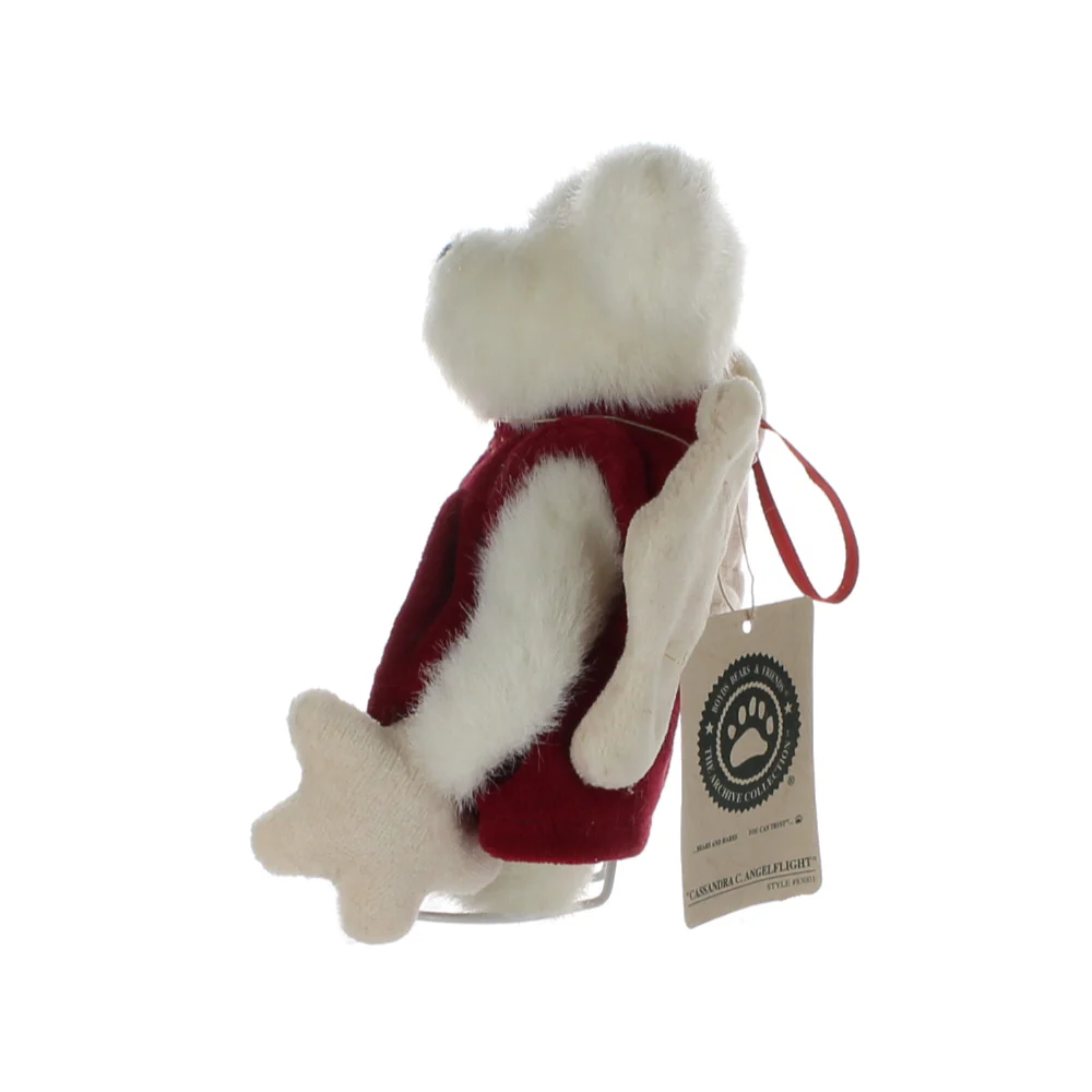 Boyds Bears & Friends Vintage Plush Bear white bear red velvet dress "HOPE" 2000 - Image 3