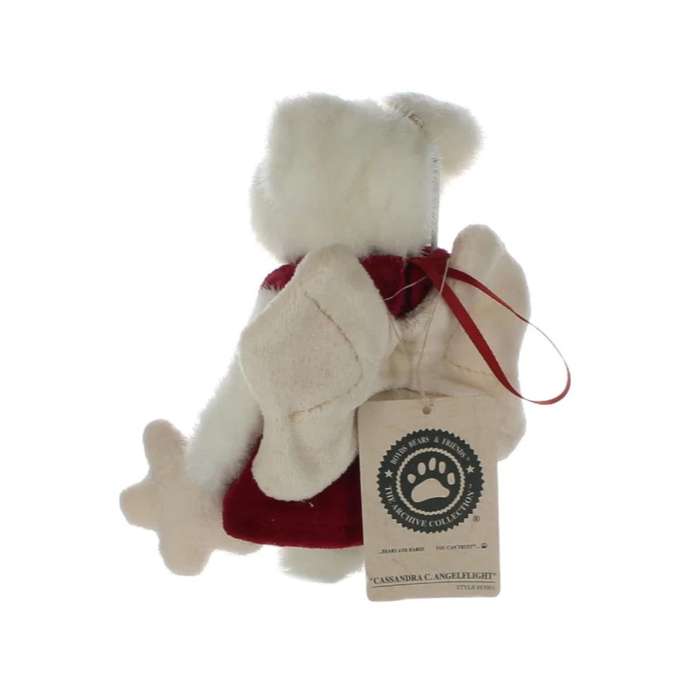 Boyds Bears & Friends Vintage Plush Bear white bear red velvet dress "HOPE" 2000 - Image 4