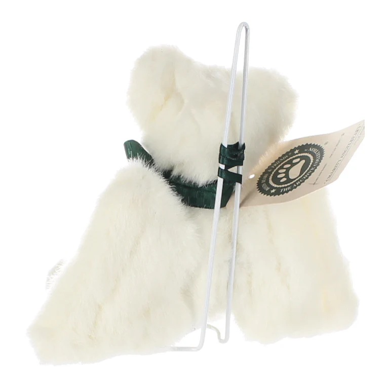 Boyds Bears & Friends Vintage  Plush Bear white winged bear green feet and bow - Image 4