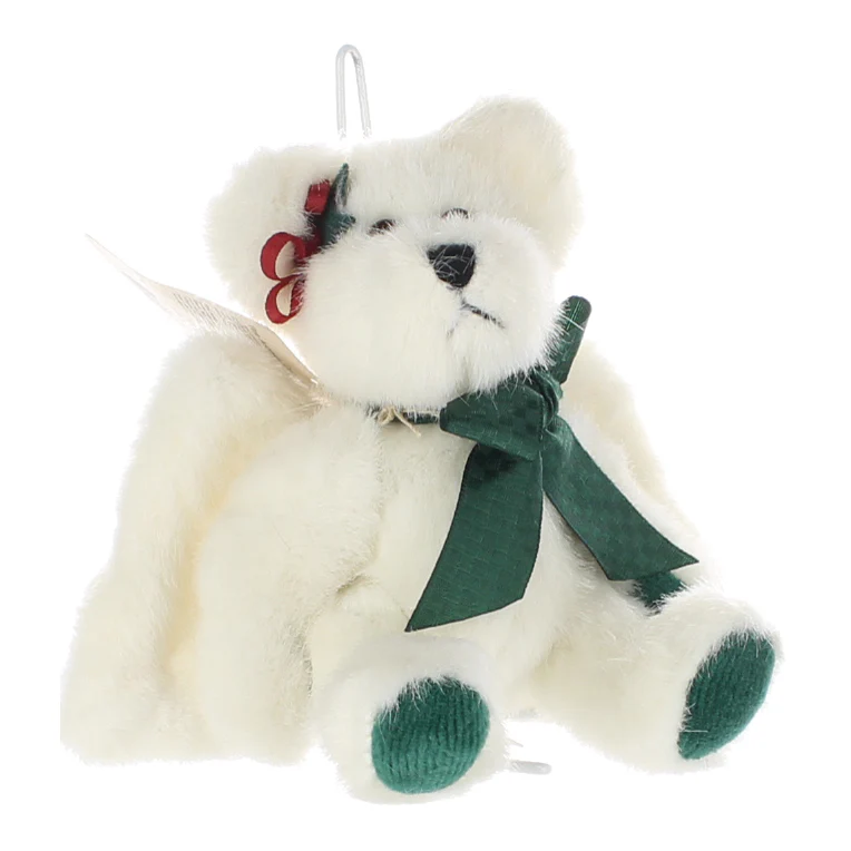 Boyds Bears & Friends Vintage  Plush Bear white winged bear green feet and bow - Image 8