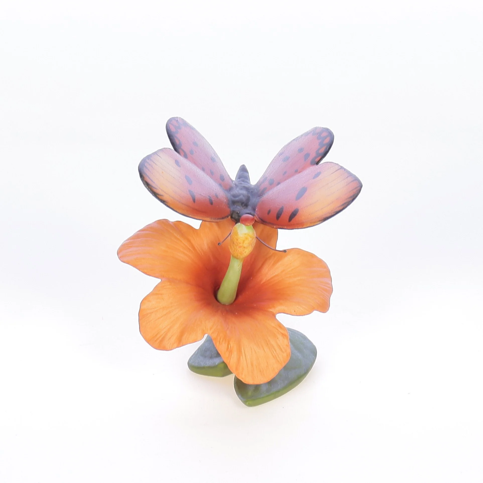 Butterflies of the World Vintage 1985 Porcelain Figurine Fiery Acraea on Hibiscus - Image 7