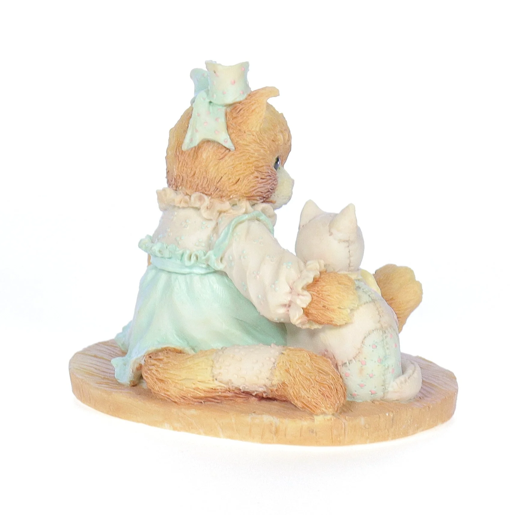 Calico Kittens Vintage 1992 Resin Figurine Friendship Is Sewn Stitch By Stitch - Image 6