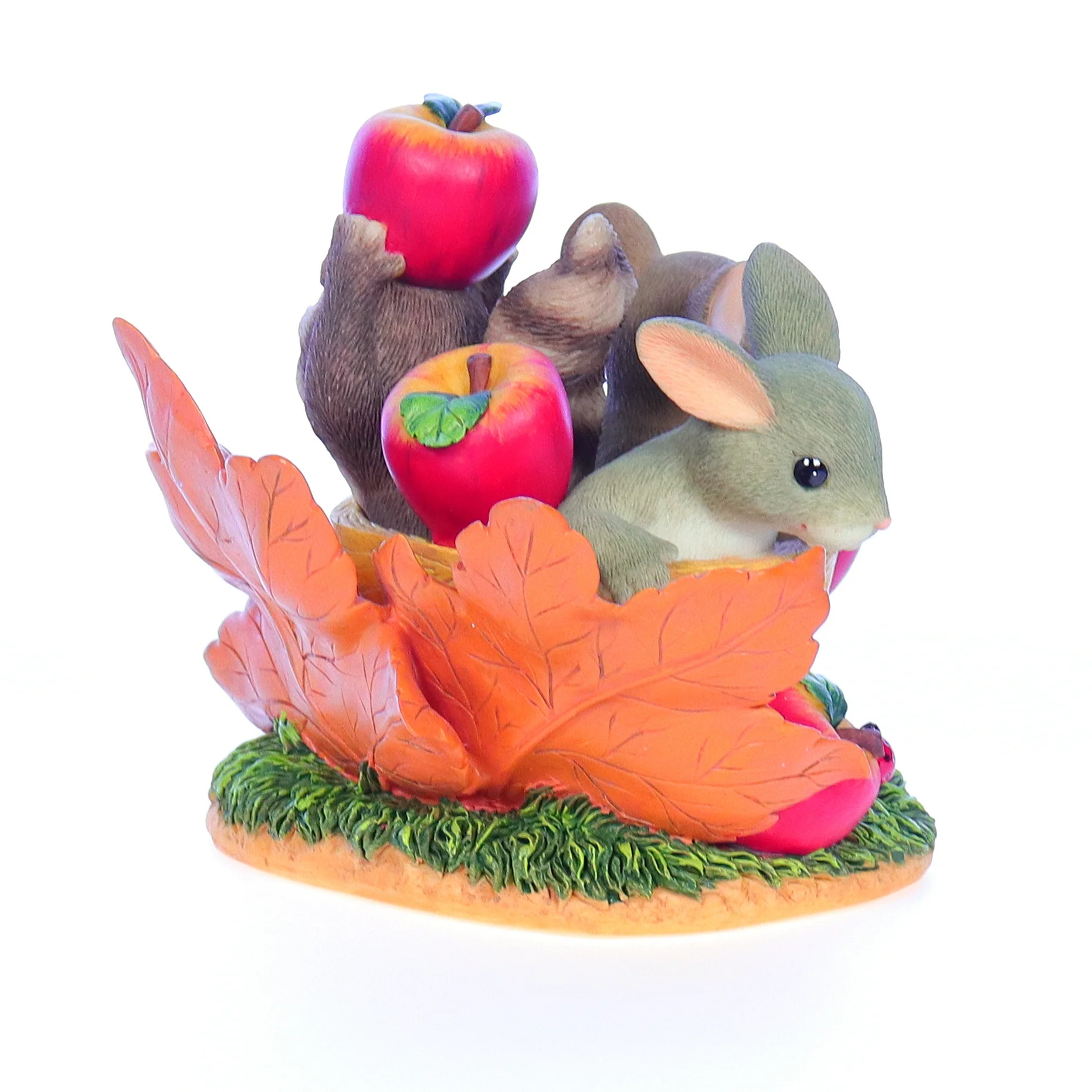 Charming Tails Vintage Resin Fall Figurine 85/505 Friends Are A Bushel Of Fun - Image 6