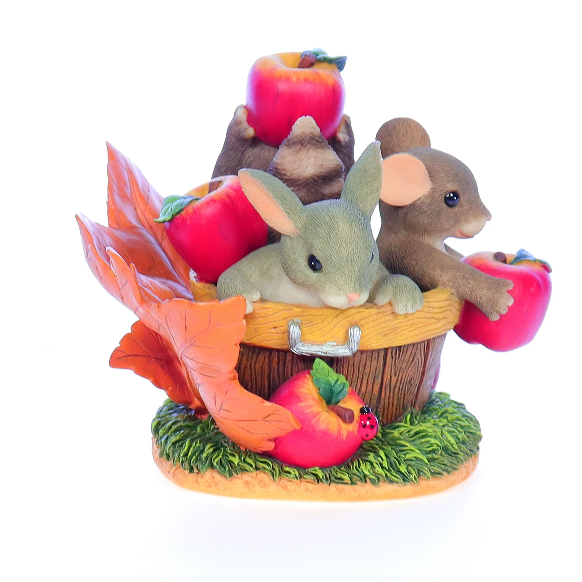 Charming Tails Vintage Resin Fall Figurine 85/505 Friends Are A Bushel Of Fun - Image 7