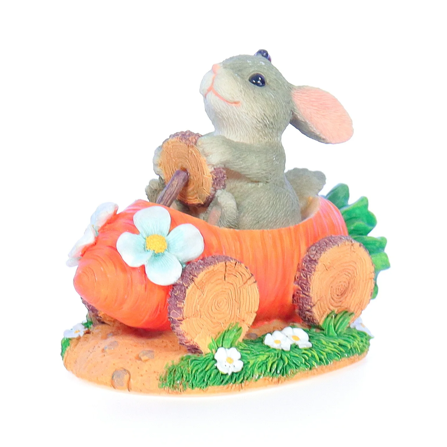 Charming Tails Vintage Resin Easter Figurine 88/703 Motoring Along 3" - Image 2