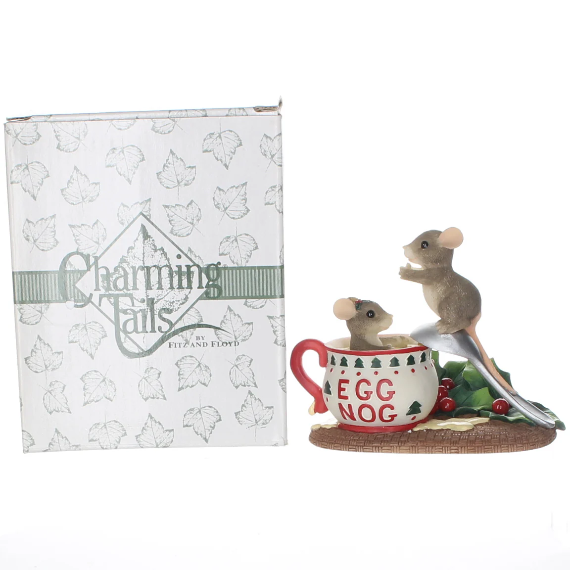 Charming Tails Fitz & Floyd Resin Figurine in Box Signed Christmas 887/208 1999 - Image 9