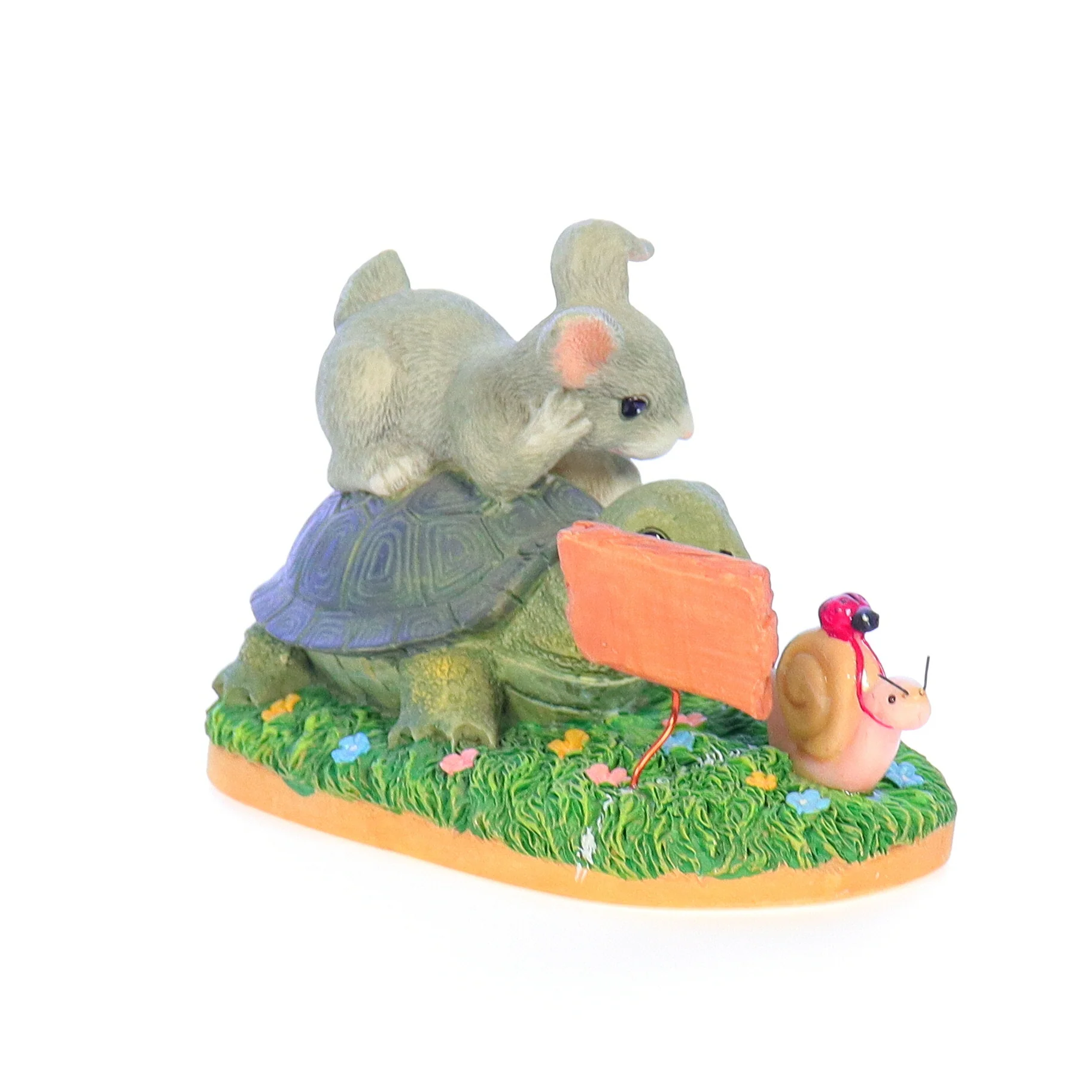 Charming Tails Vintage Resin Figurine 89/716 Steady Wins The Race Signed 2.75" - Image 6