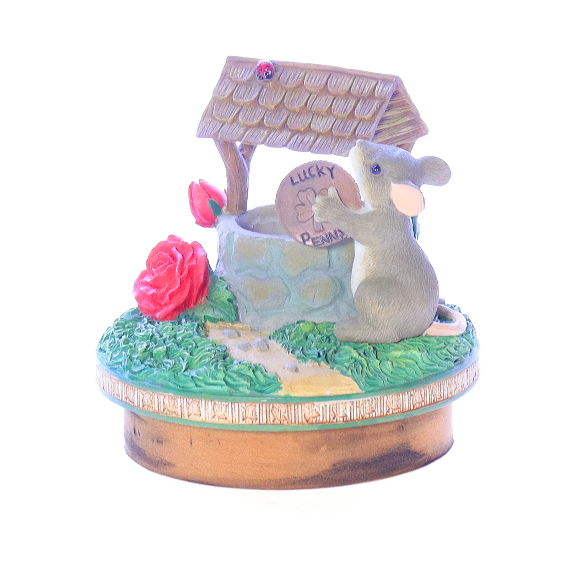 Charming Tails Vintage Resin St. Patrick's Day Candle Topper luckypenny 2001 3.5" - Image 2