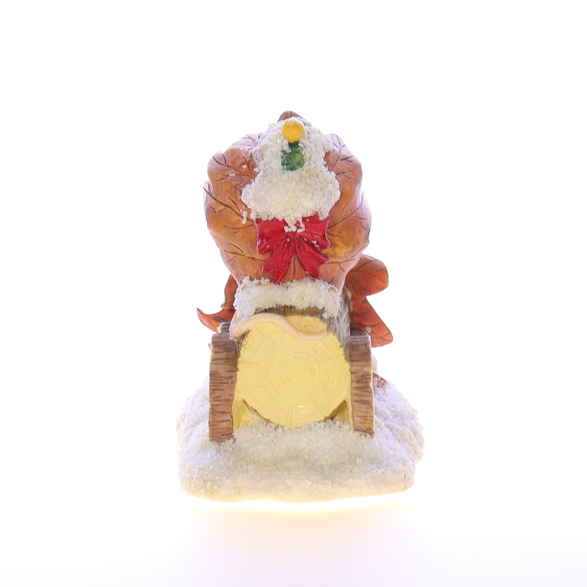 Charming Tails Vintage Resin Fall Figurine Driving Winter Wagon 3.5" - Image 3