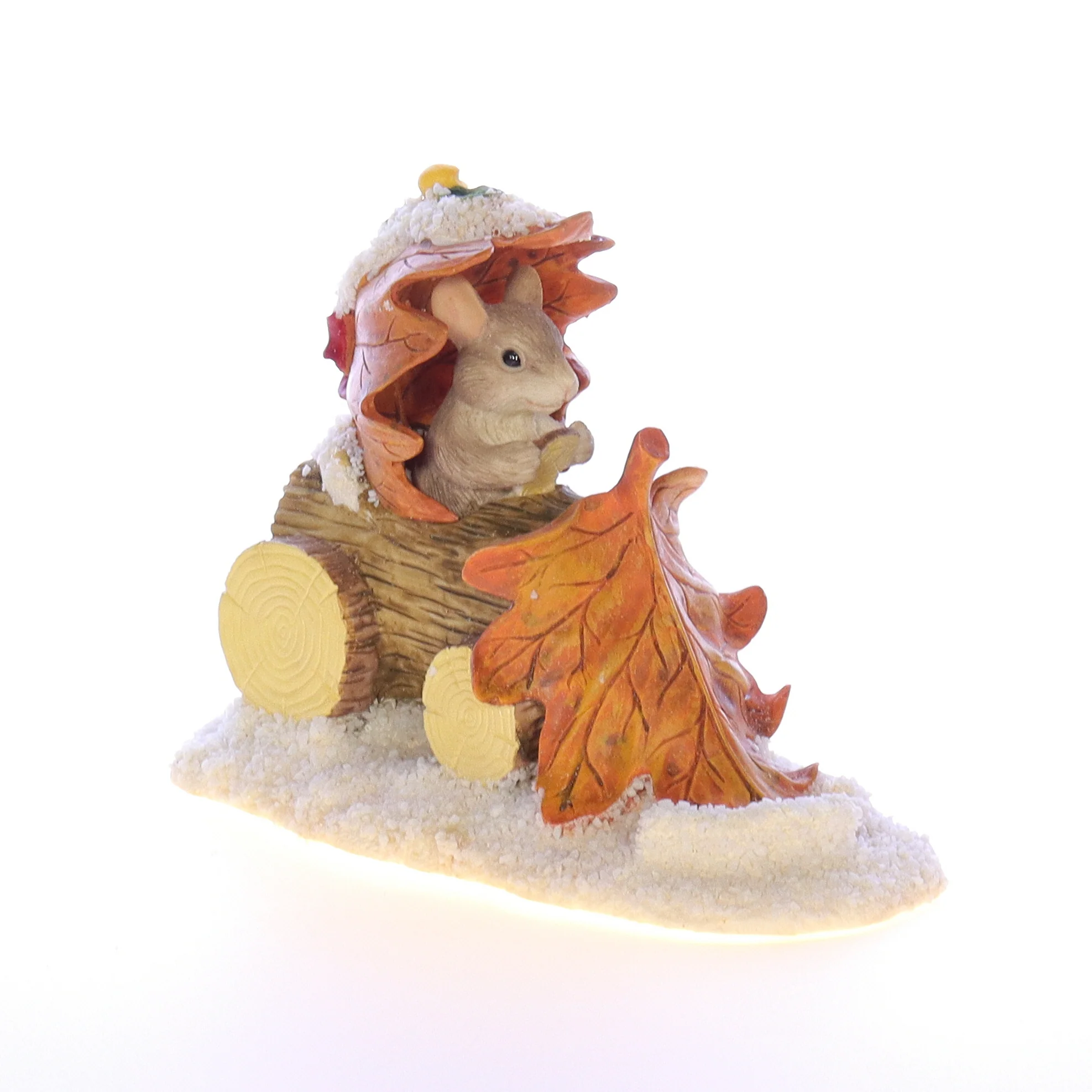 Charming Tails Vintage Resin Fall Figurine Driving Winter Wagon 3.5" - Image 6
