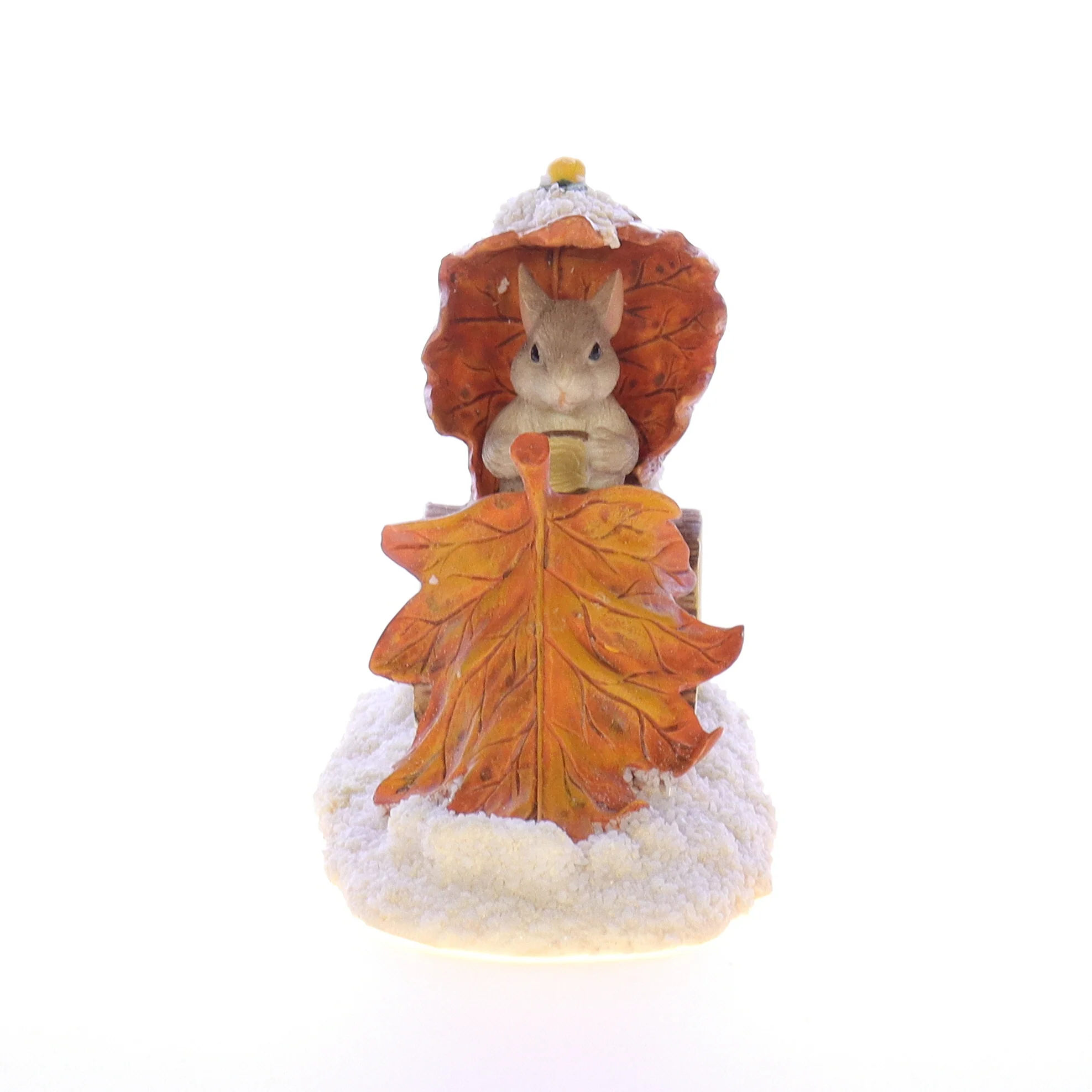 Charming Tails Vintage Resin Fall Figurine Driving Winter Wagon 3.5" - Image 7