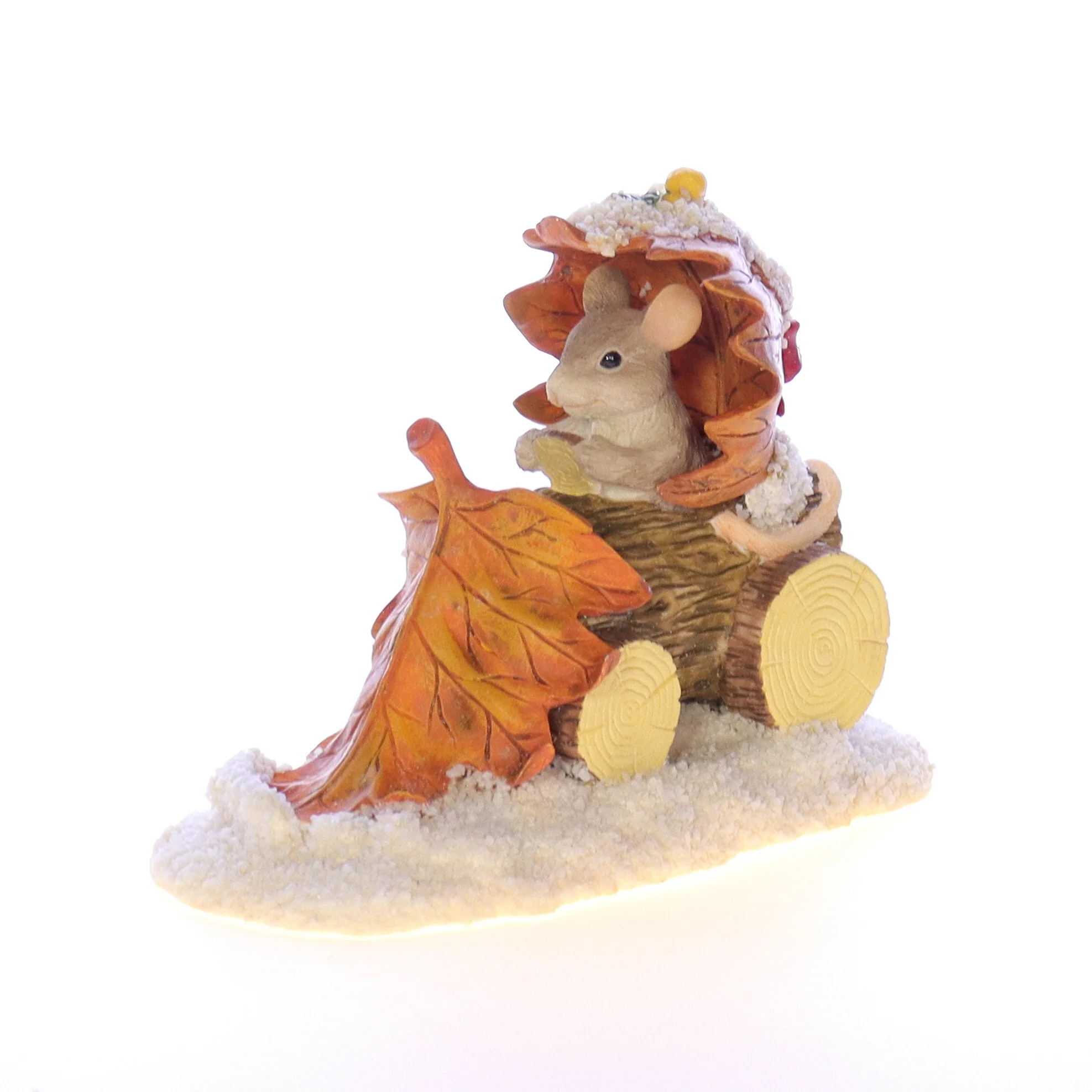 Charming Tails Vintage Resin Fall Figurine Driving Winter Wagon 3.5" - Image 8