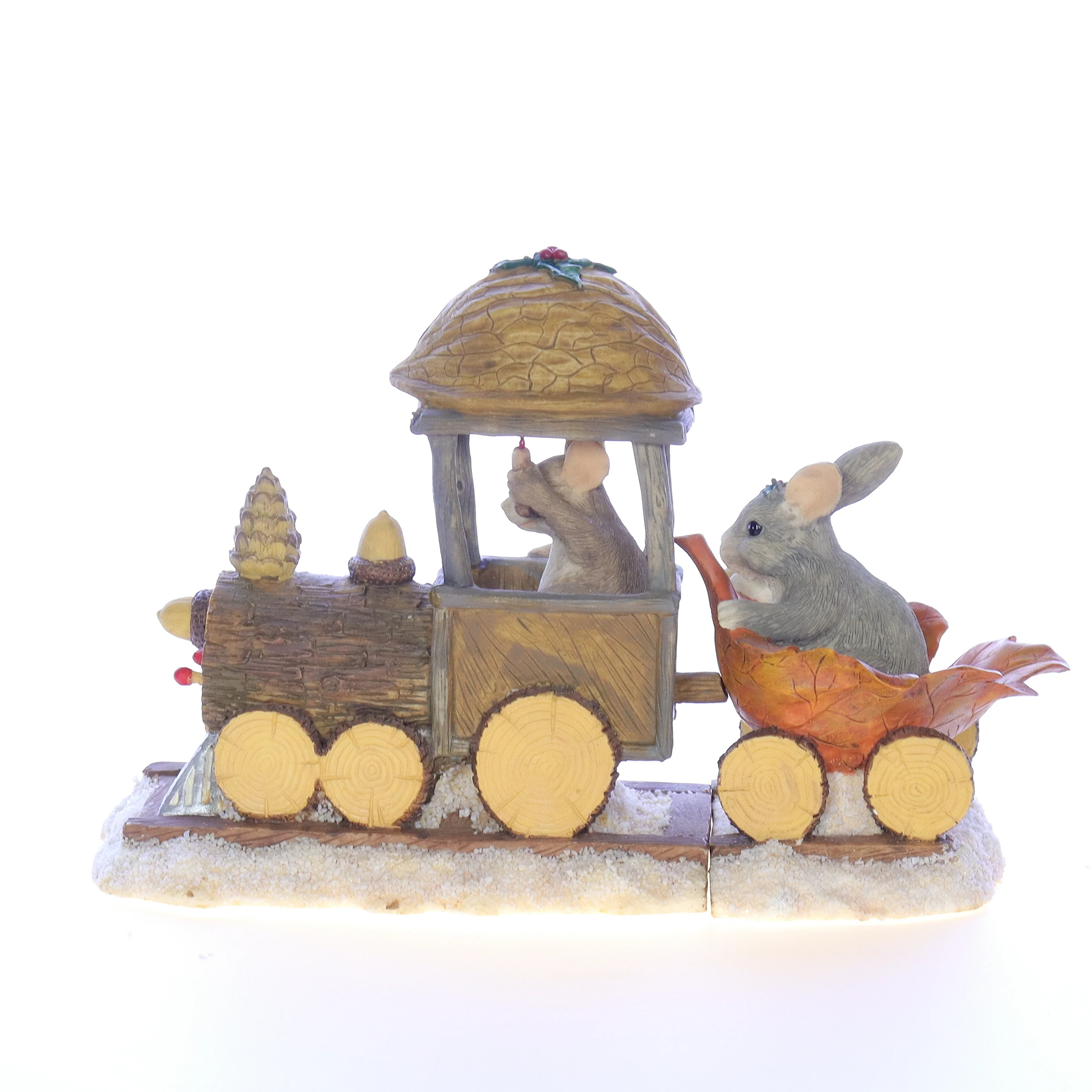 Charming Tails Vintage Resin Fall Figurine Winter Fall Acorn Train 5.25" - Image 5