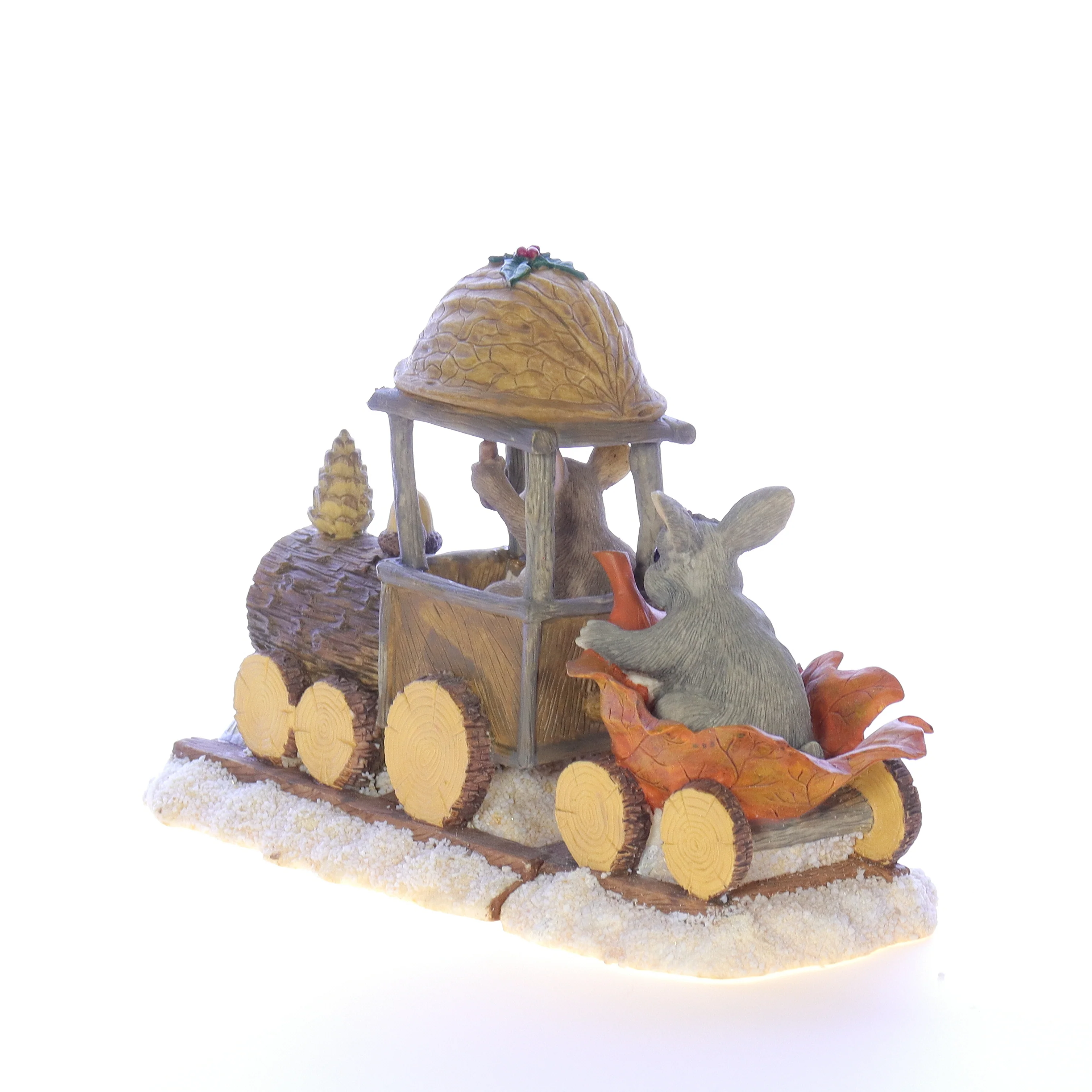 Charming Tails Vintage Resin Fall Figurine Winter Fall Acorn Train 5.25" - Image 6