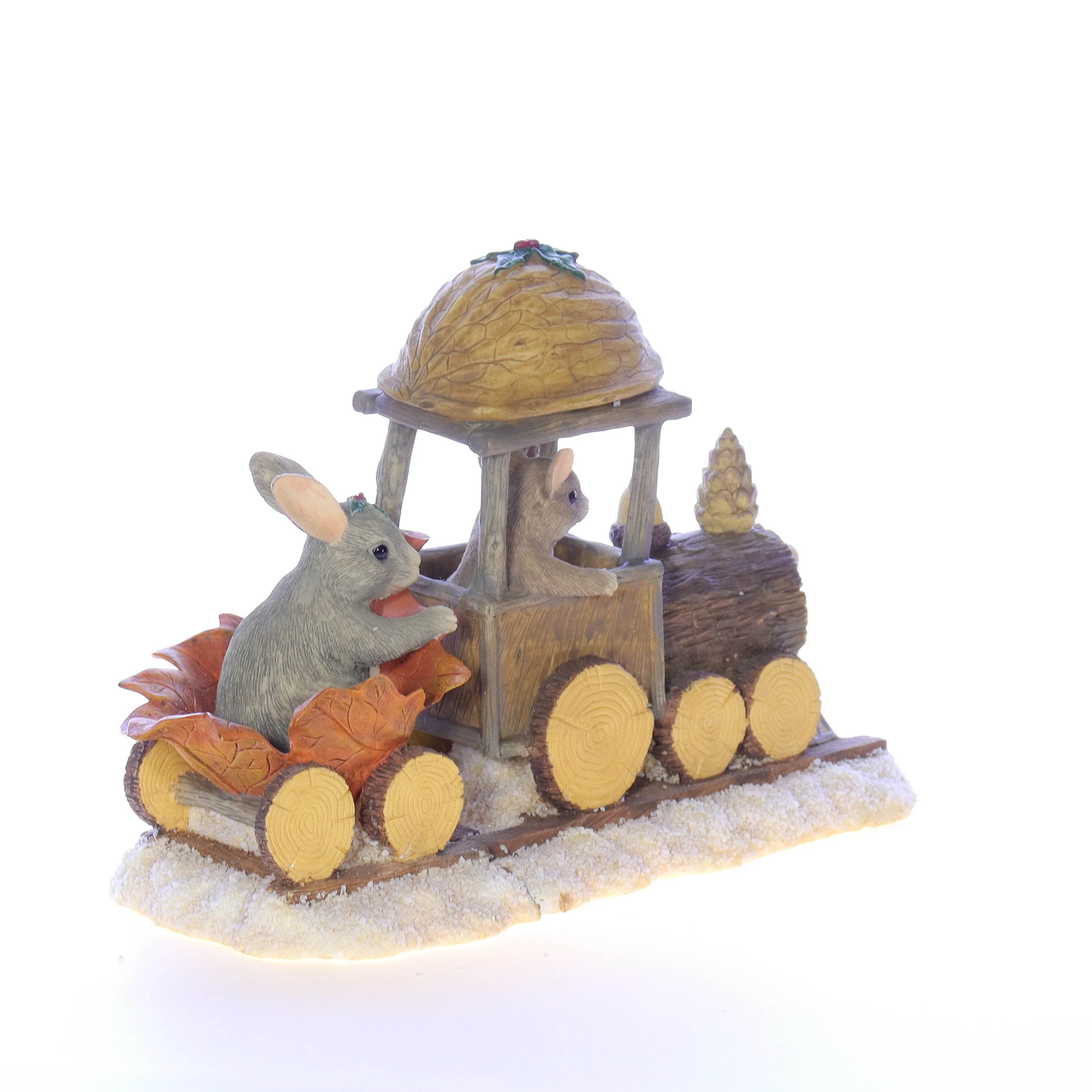 Charming Tails Vintage Resin Fall Figurine Winter Fall Acorn Train 5.25" - Image 8