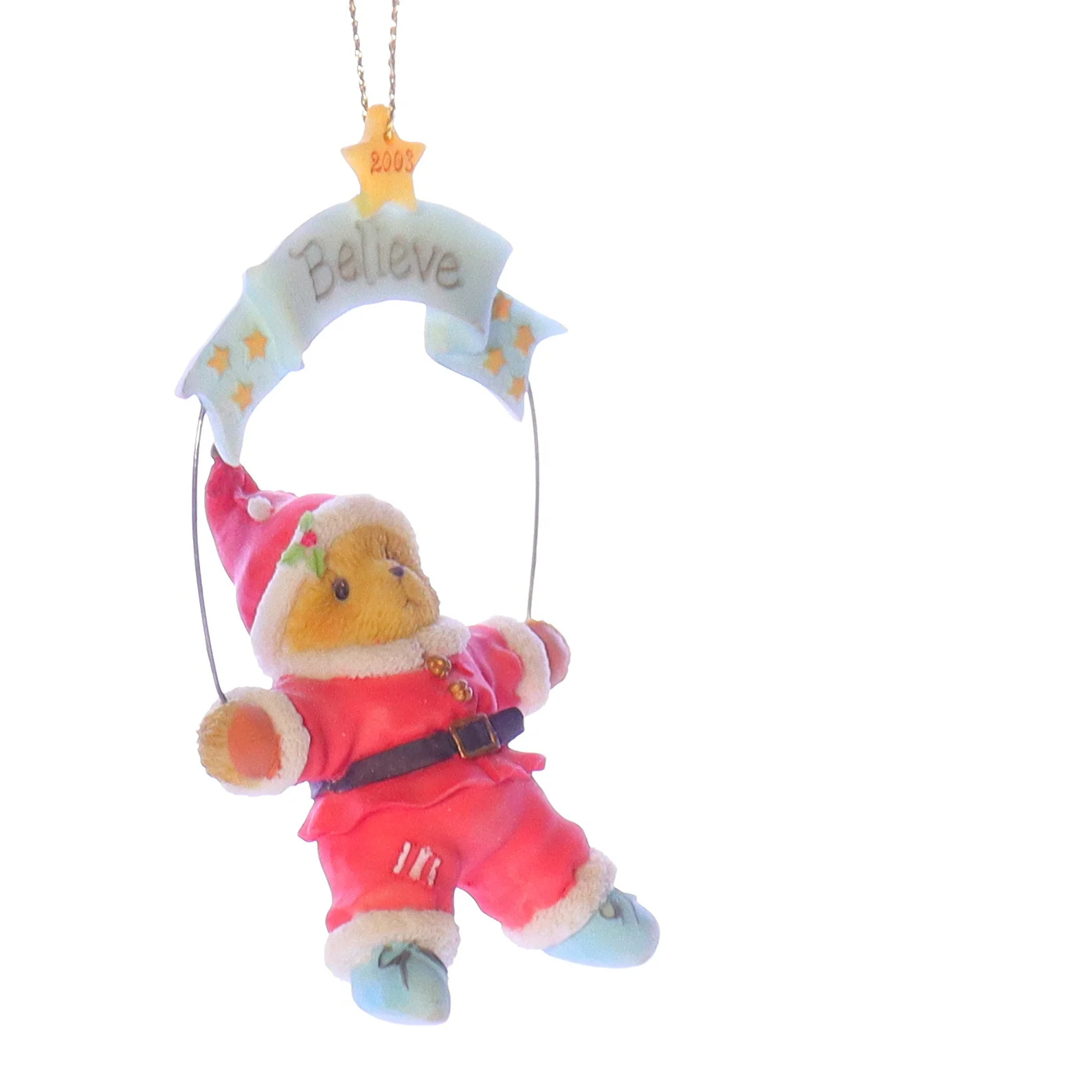 Cherished Teddies Vintage Resin Christmas Ornament 112392 Believe 2003 3.5" - Image 8