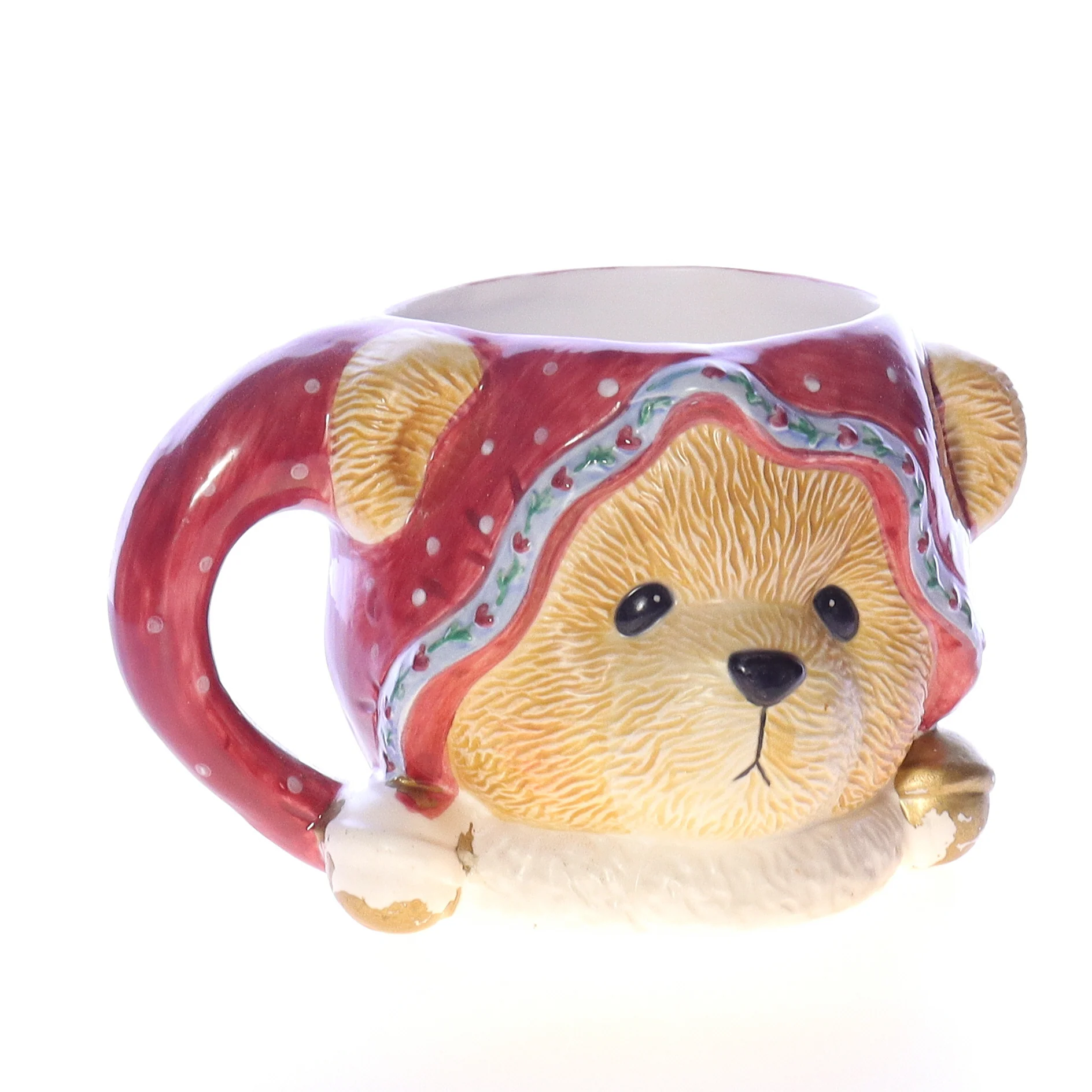 Cherished Teddies Vintage Resin Christmas Mug 178292 Jester Mug 1996 3.75"