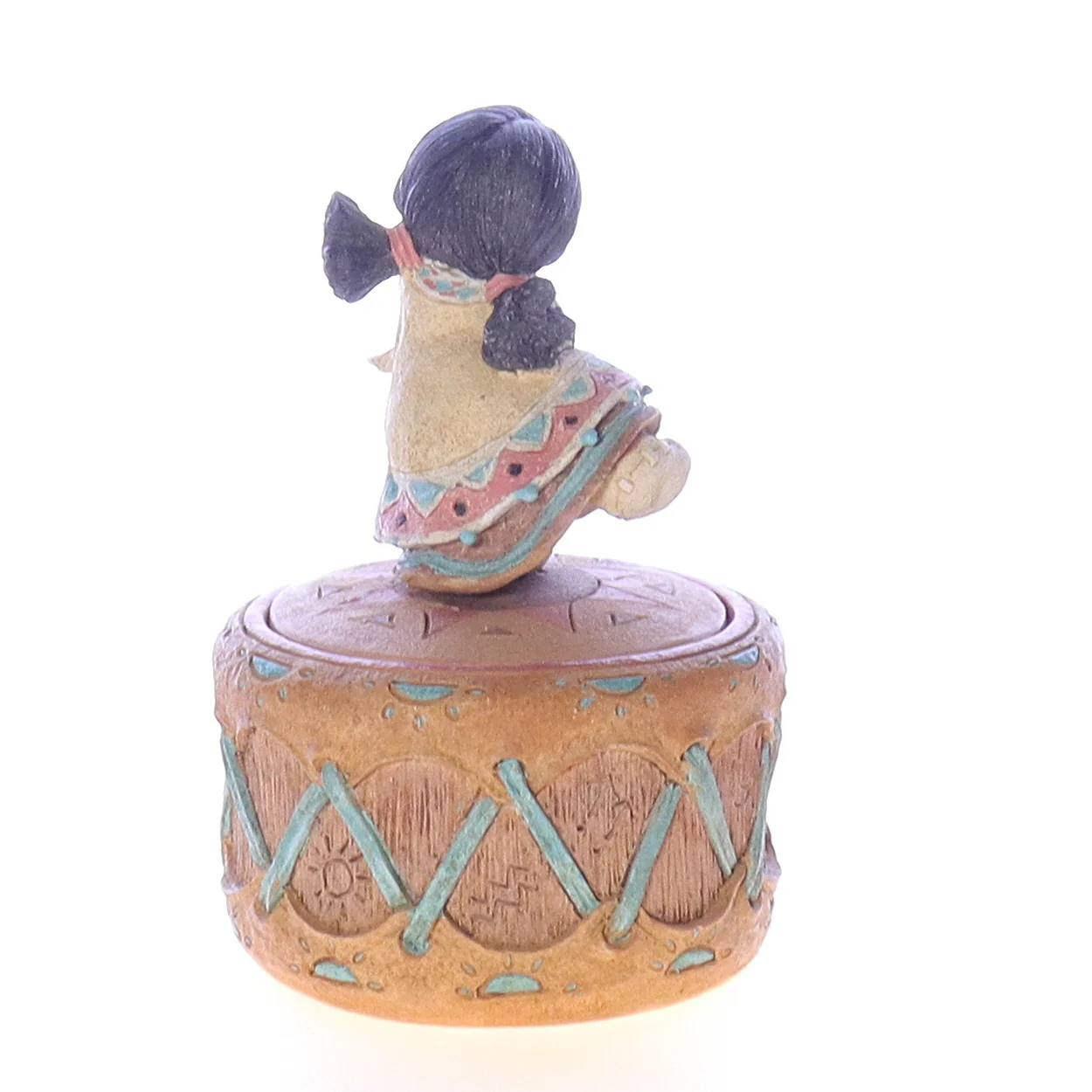 Friends of a Feather Vintage Resin Native American Trinket Box 171778 Harmony 4" - Image 6