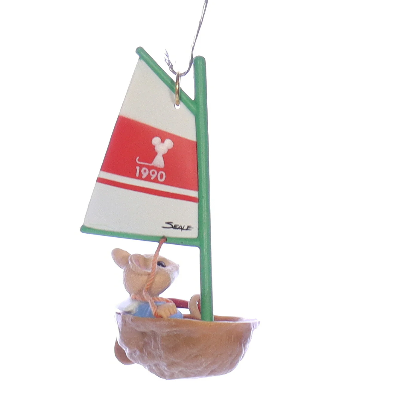 Hallmark Vintage Resin Christmas Ornament mouseboat Mouse Boat 1990 3.25" - Image 3