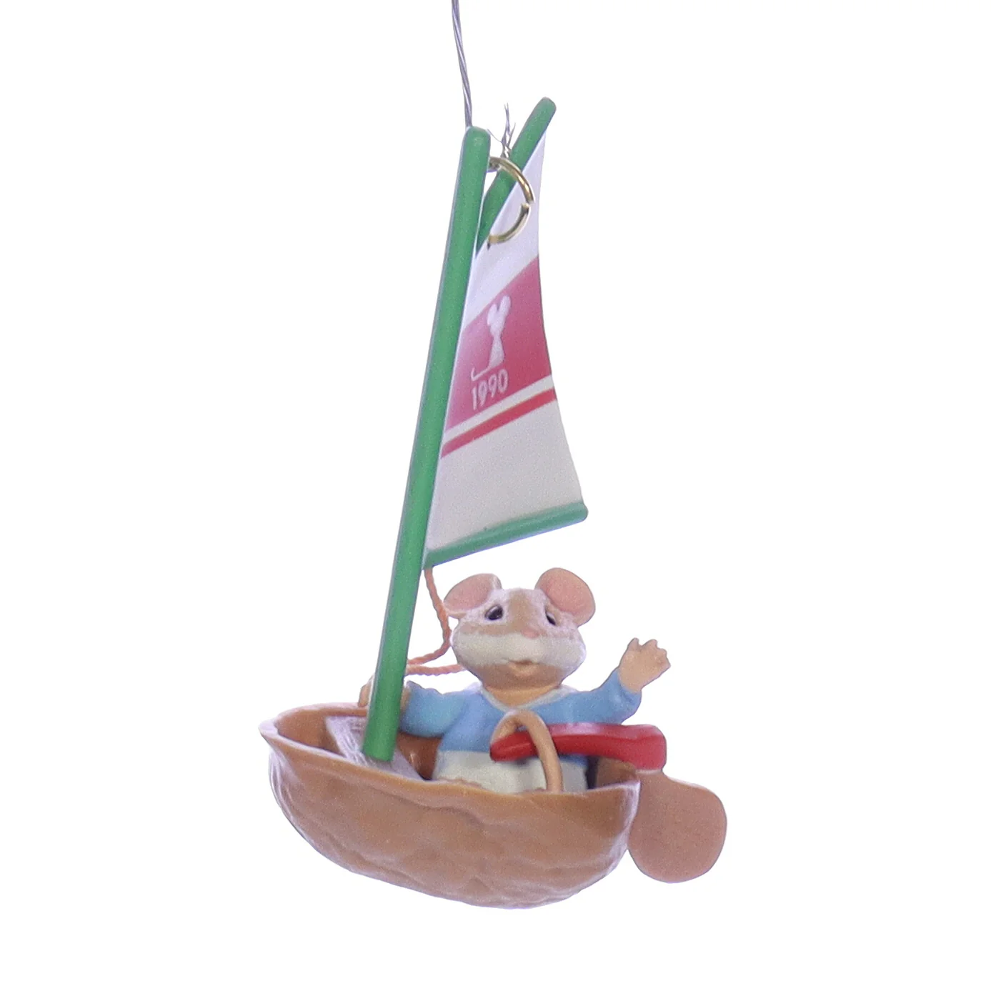 Hallmark Vintage Resin Christmas Ornament mouseboat Mouse Boat 1990 3.25" - Image 6