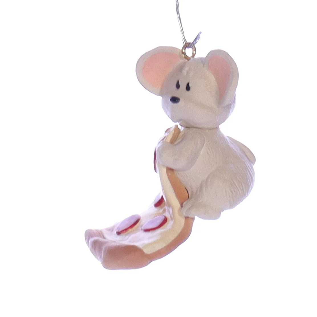 Hallmark Vintage Resin Christmas Ornament QX497-3 Pepperoni Mouse 1990 1.75" - Image 2