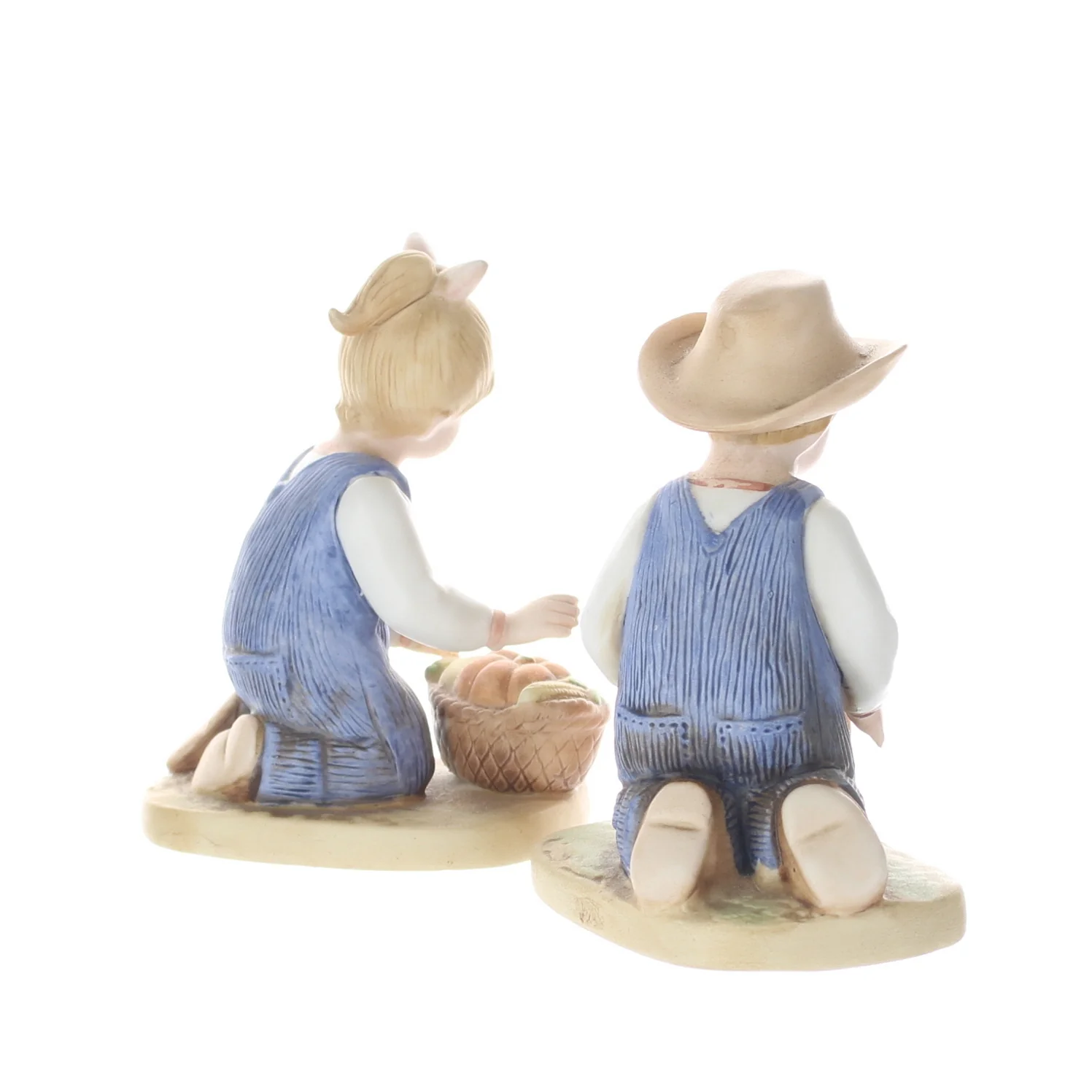 Homco Denim Days Vintage 1985 Porcelain Figurine Harvest Helpers 1518 - Image 6