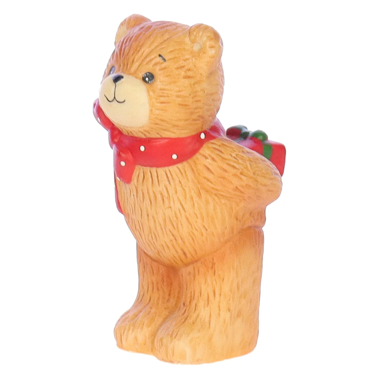 Lucy and Me Vintage 1980 Porcelain Figurine Bear with Christmas Present - Image 2