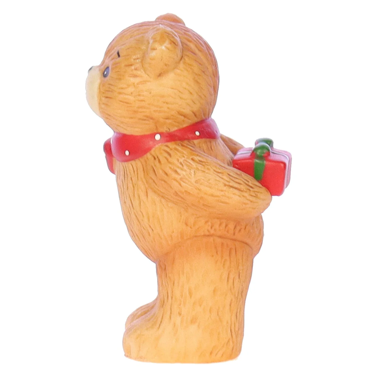 Lucy and Me Vintage 1980 Porcelain Figurine Bear with Christmas Present - Image 3