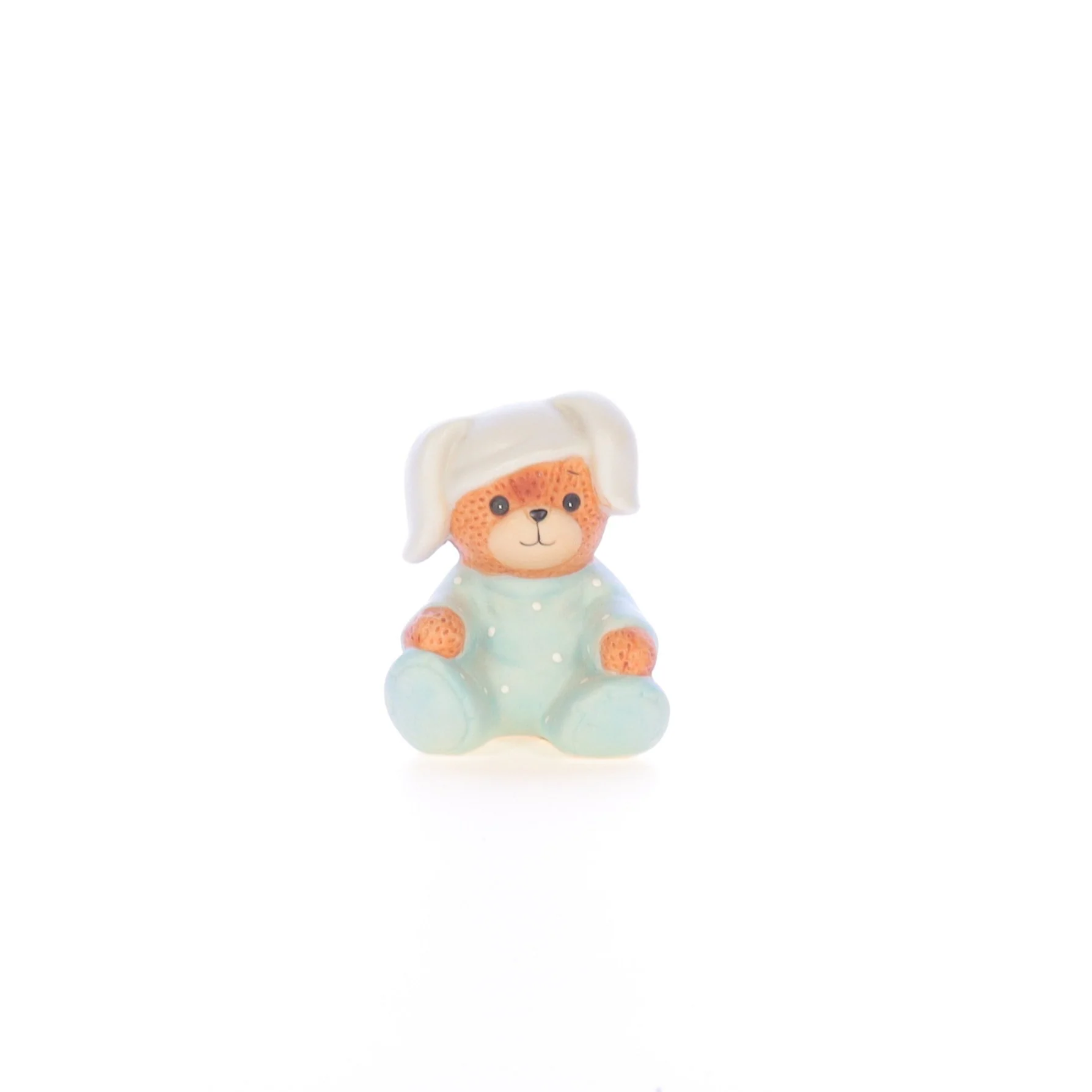 Lucy and Me Vintage 1986 Porcelain Figurine Bear with Rabbit Night Cap