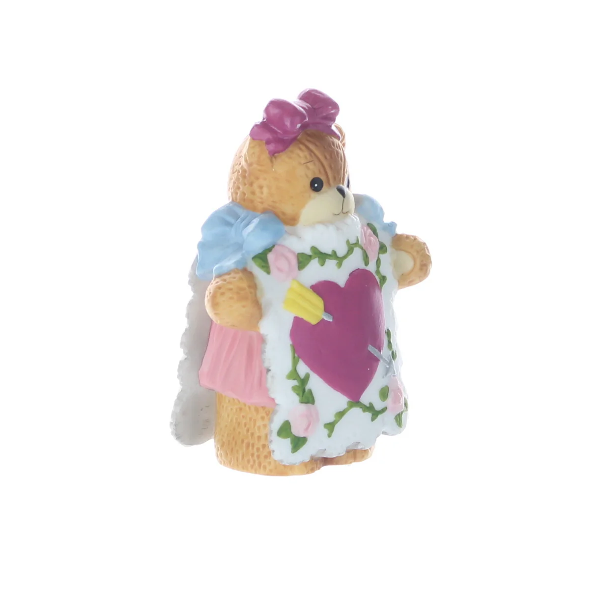Lucy and Me Vintage 1991 Porcelain Figurine Valentine Heart Sandwich Board Bear - Image 8