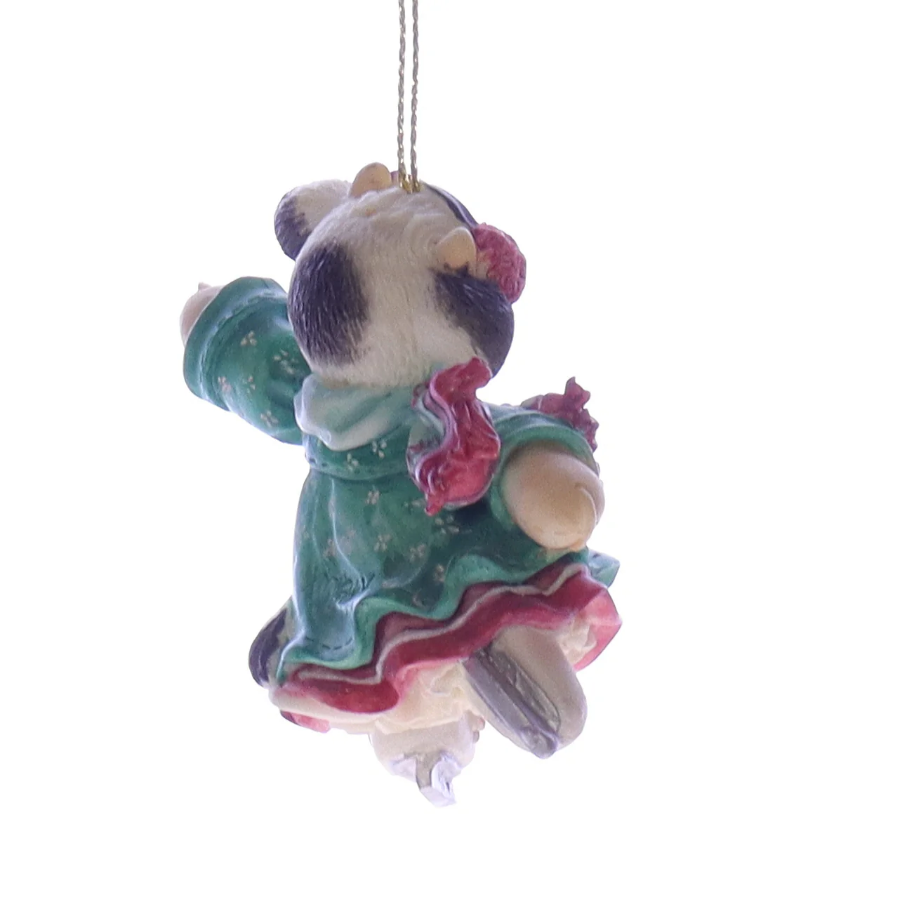 Marys Moo Moos Vintage Resin Christmas Ornament 185523L Ice Skater 1996 2.75" - Image 6
