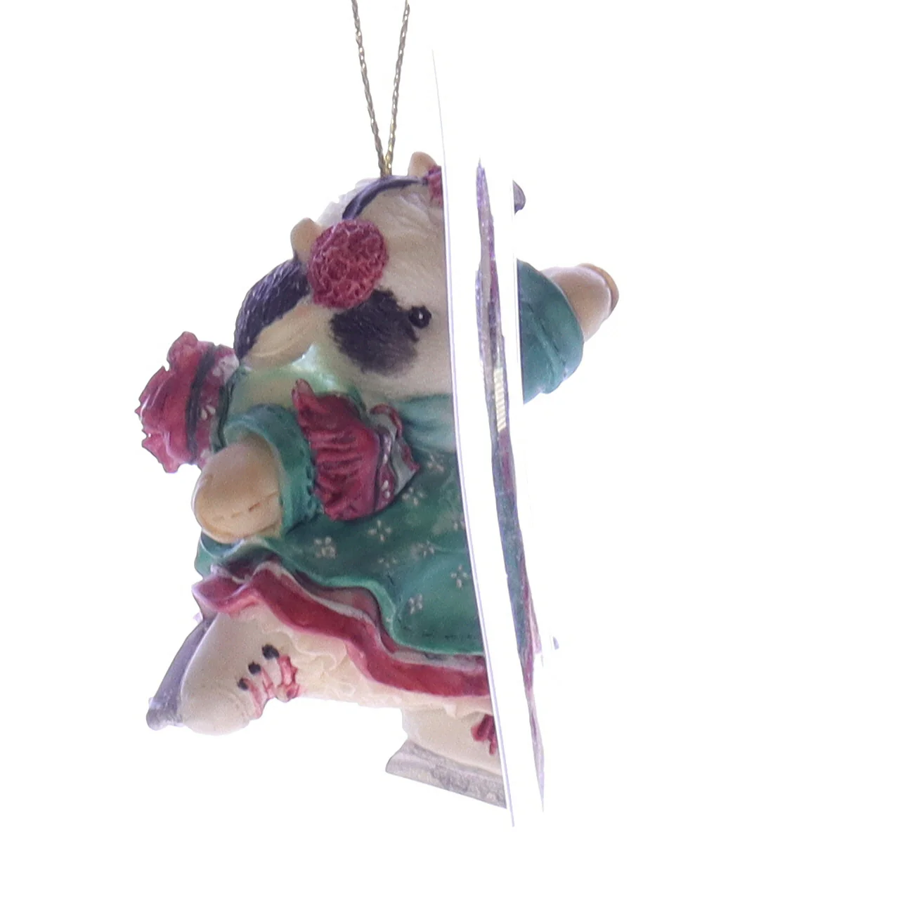 Marys Moo Moos Vintage Resin Christmas Ornament 185523L Ice Skater 1996 2.75" - Image 8