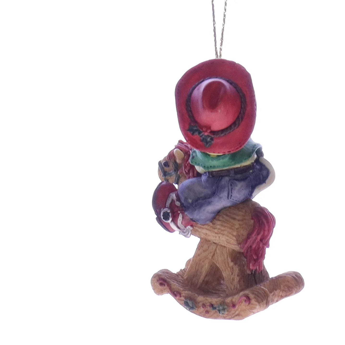 Marys Moo Moos Vintage Resin Christmas Ornament 185531L Cowboy Rocking Horse 3" - Image 3