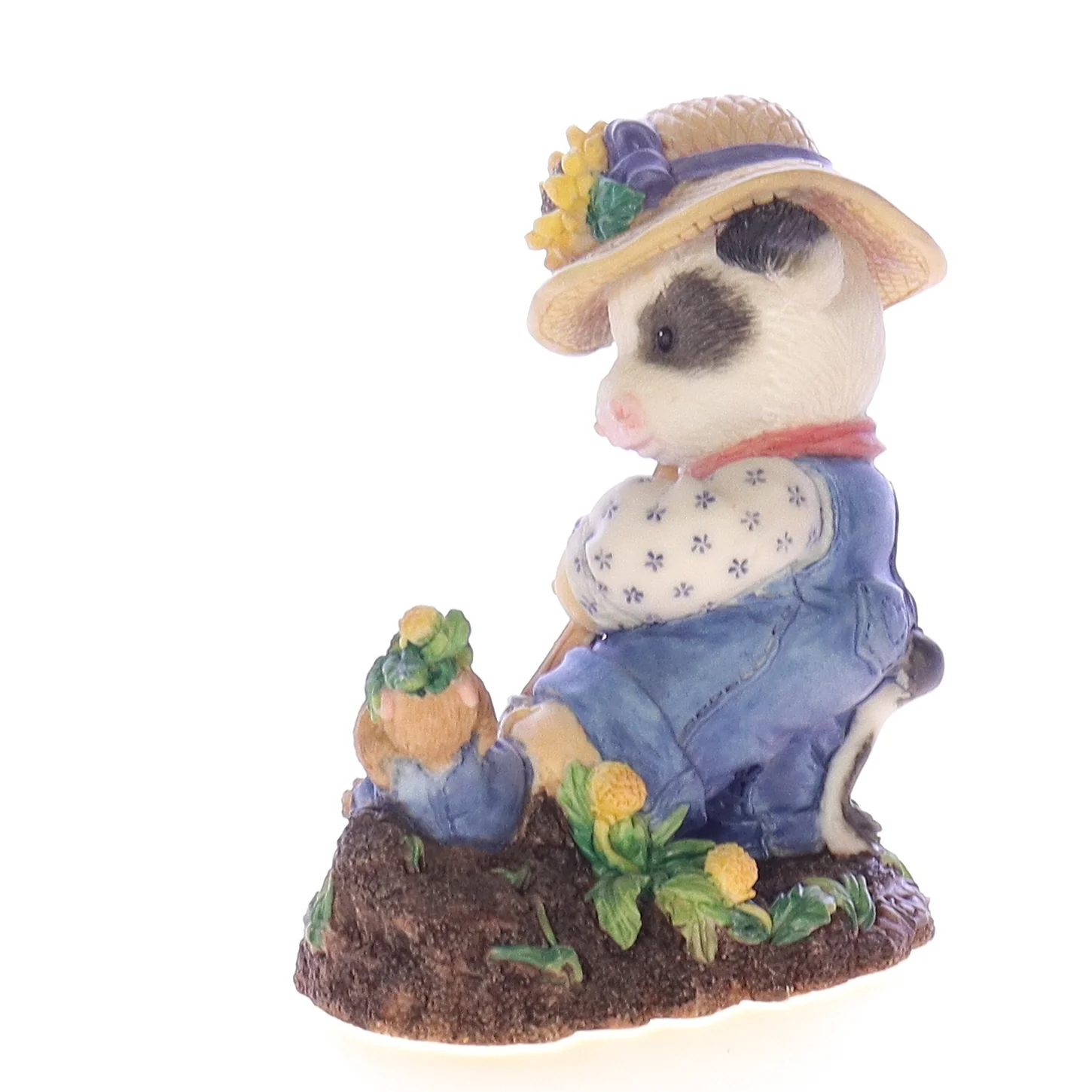 Marys Moo Moos Vintage Resin Spring Figurine 207098 I Dig Moo! 1996 3.25" - Image 4