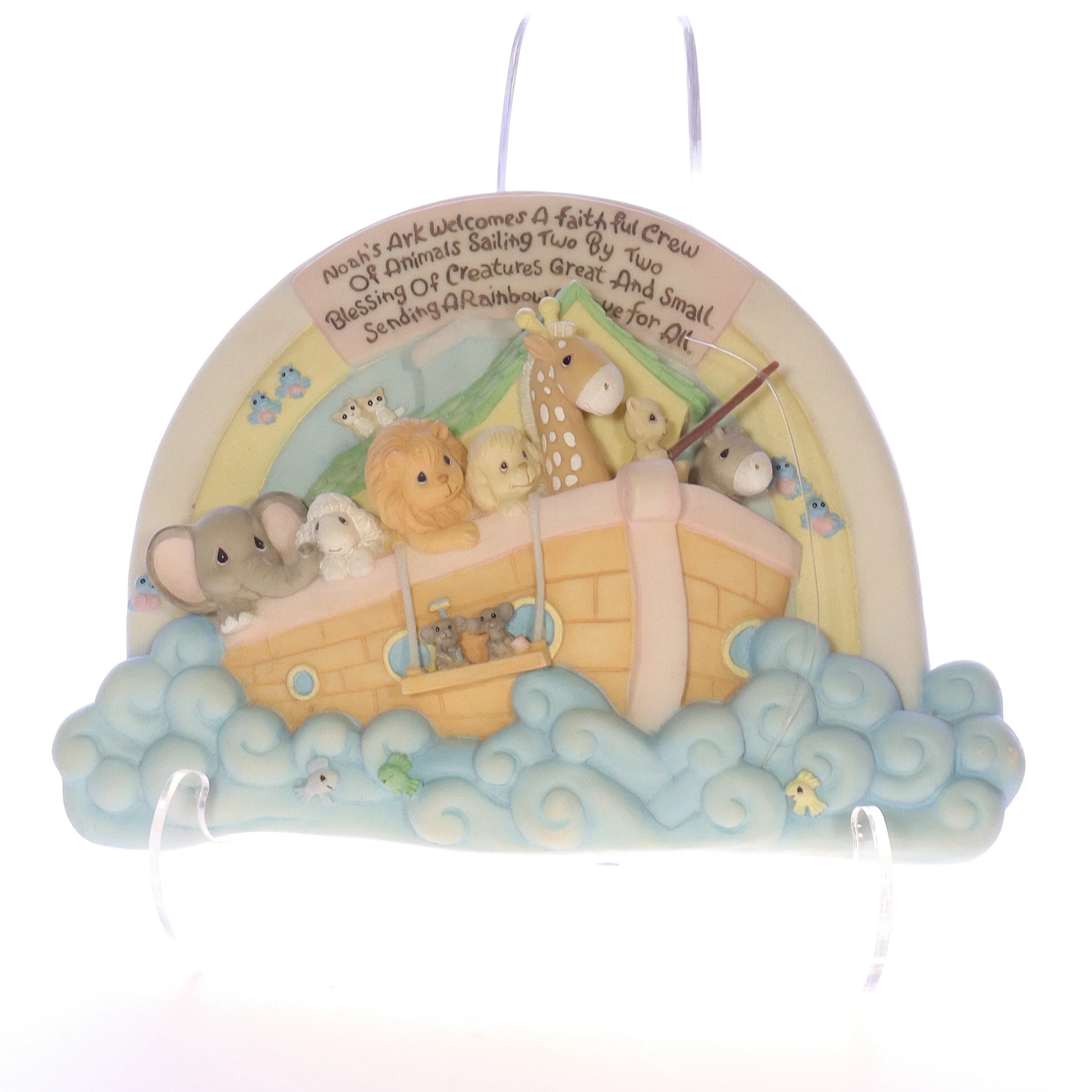 Precious Moments Vintage Porcelain Religious Figurine 165646 Noah's Ark Plaque