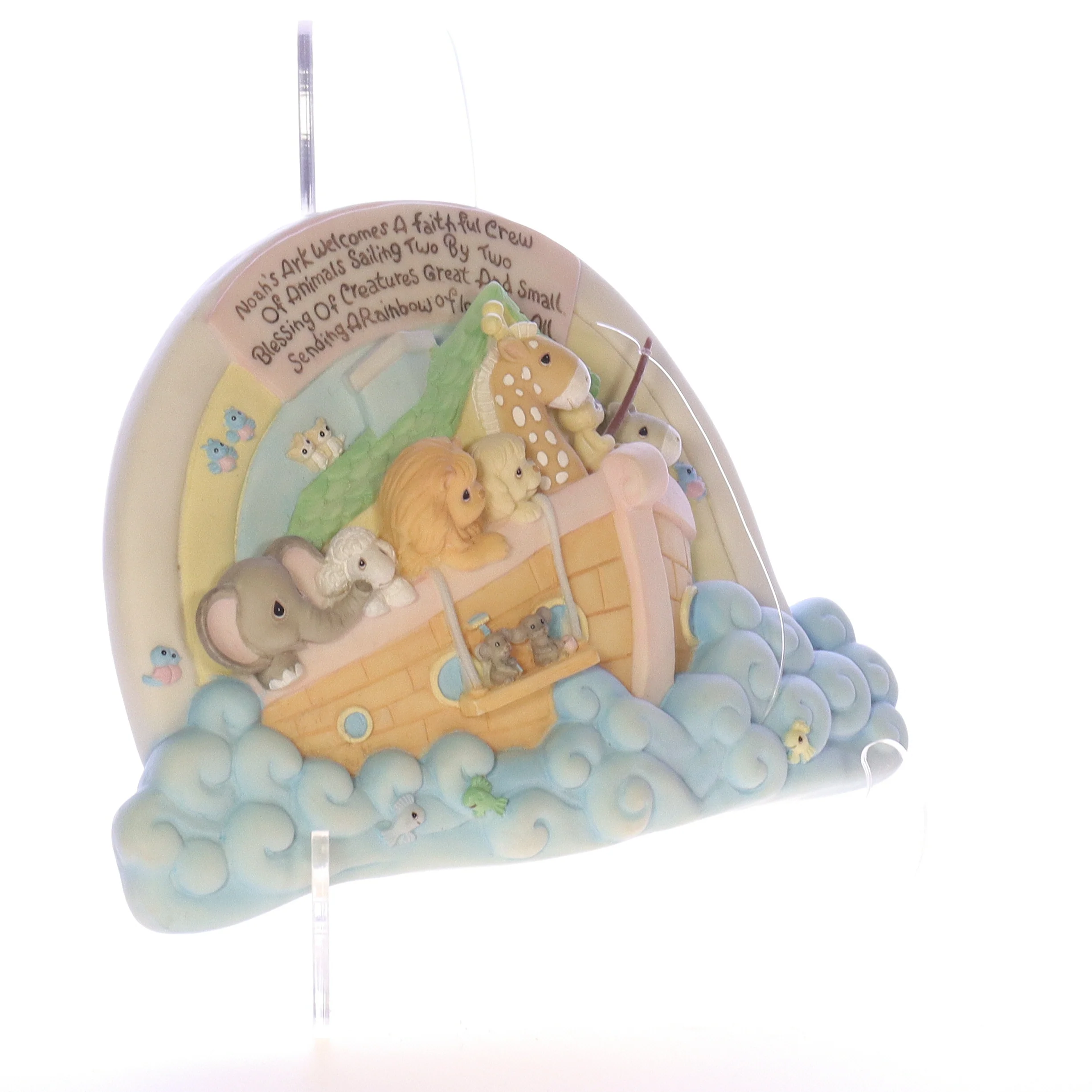 Precious Moments Vintage Porcelain Religious Figurine 165646 Noah's Ark Plaque - Image 8