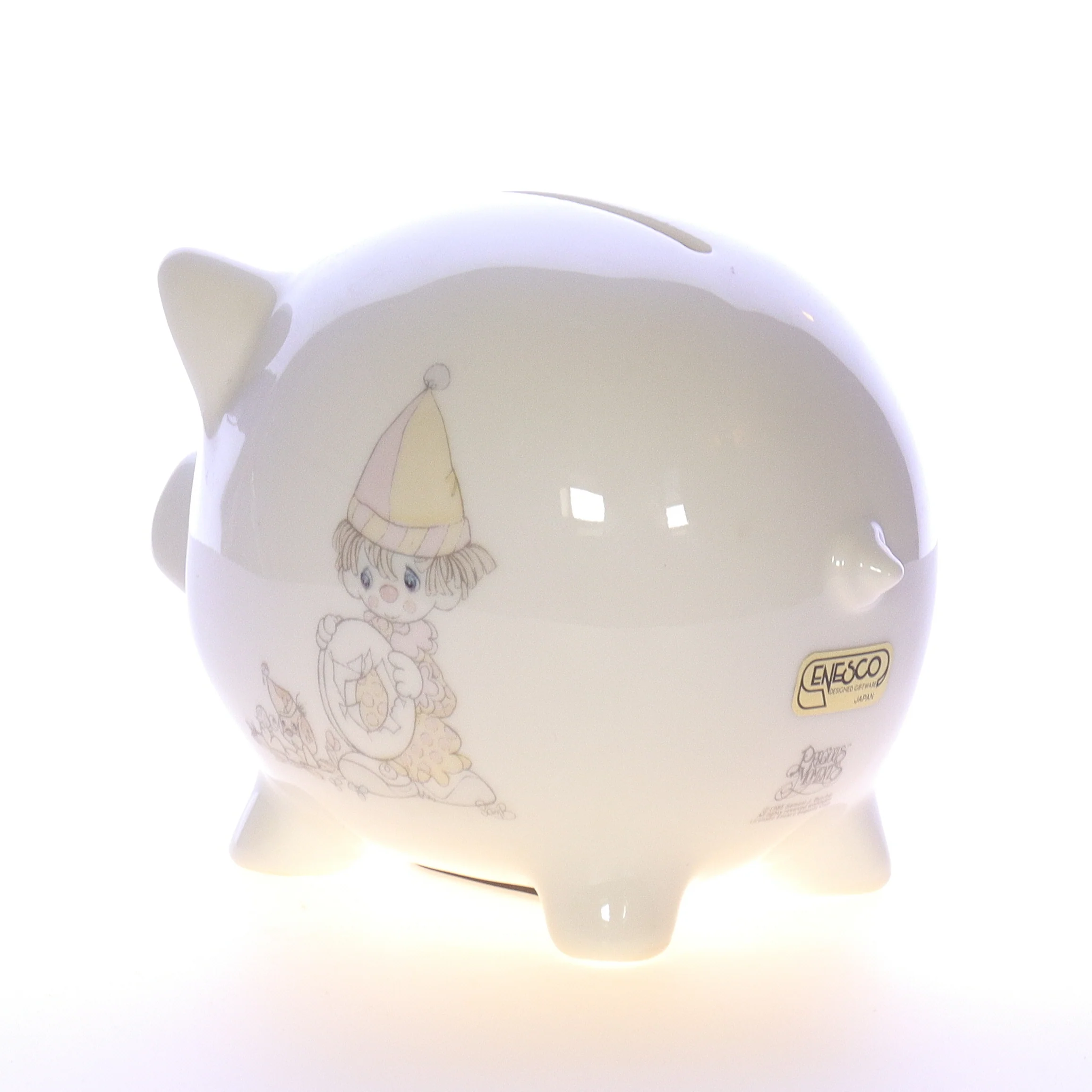 Precious Moments Vintage Porcelain Clown Piggy Bank clownbank 1985 4.5" - Image 2