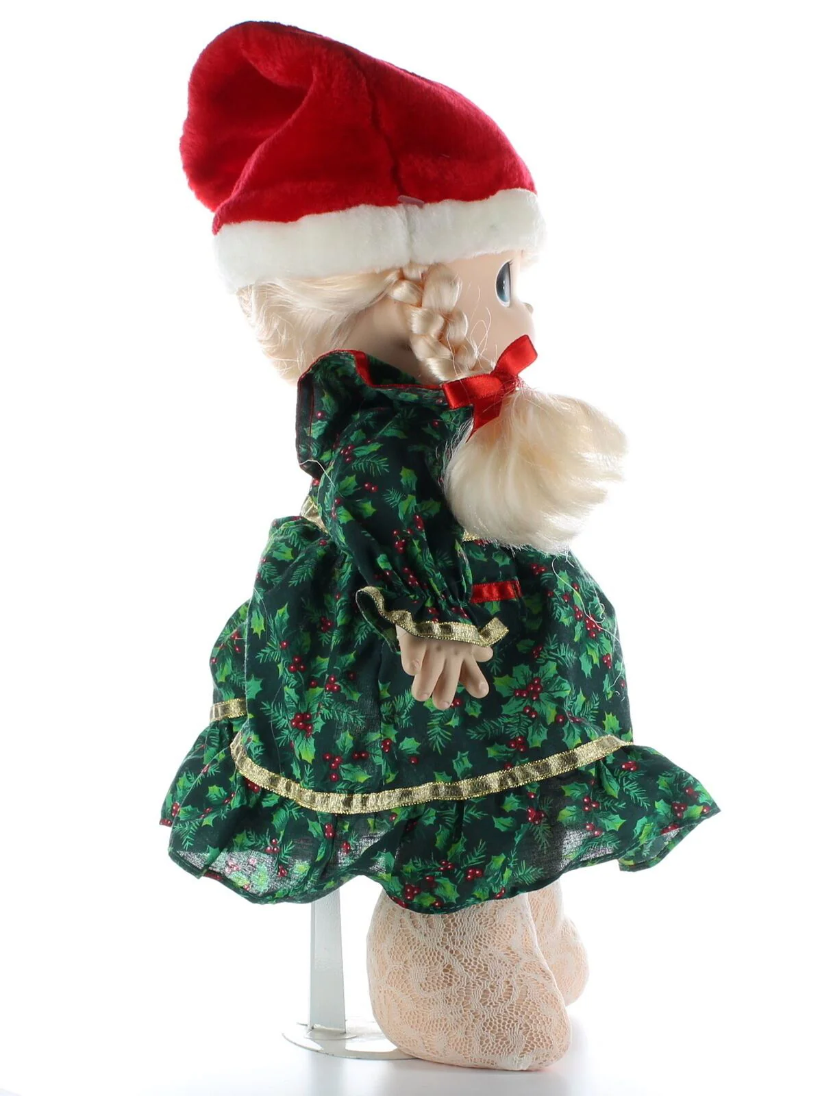 Precious Moments Doll Collection Vinyl Plush Christmas Dress Braids Jingle Bells - Image 7